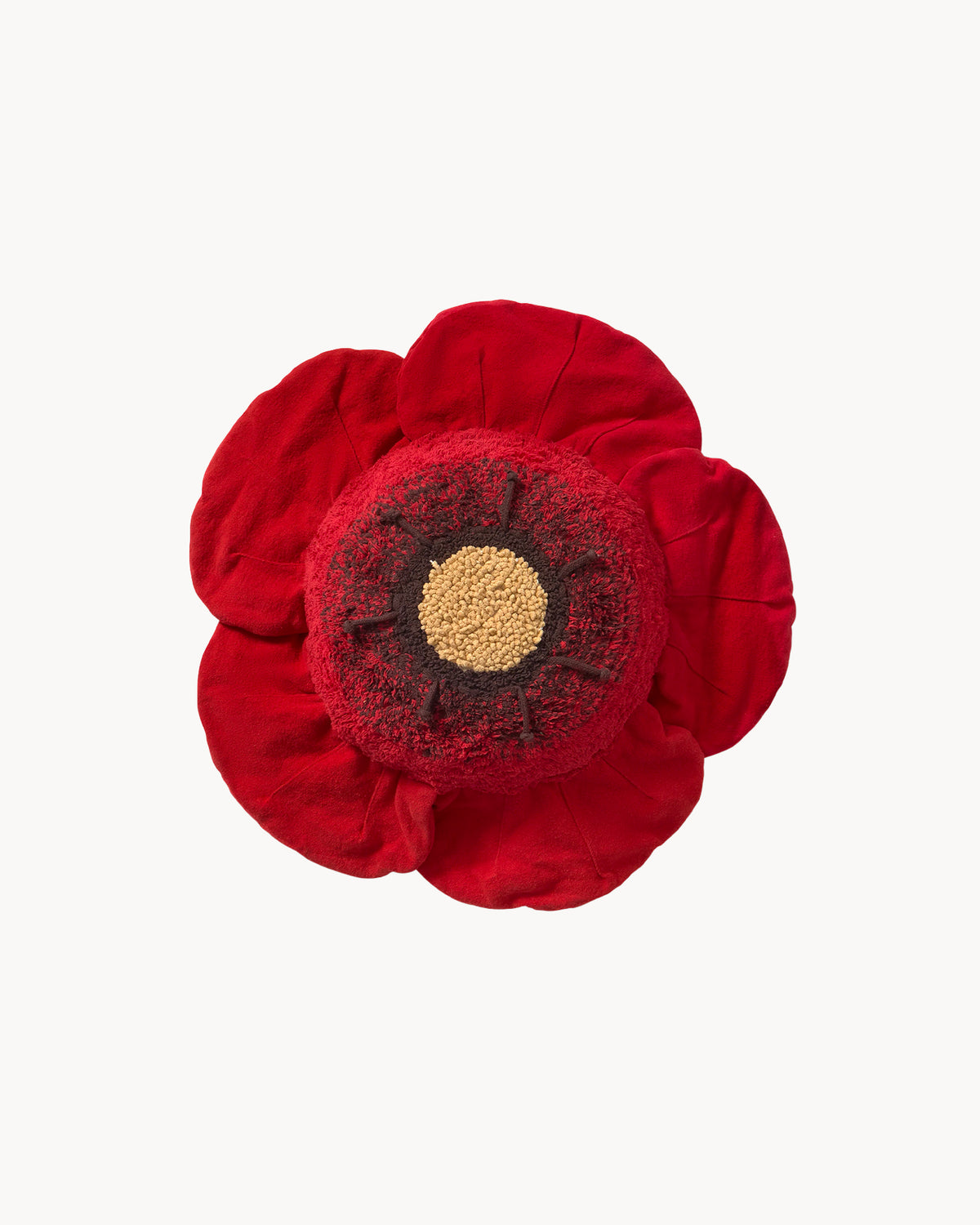 Cuscino da terra in cotone Red Poppy