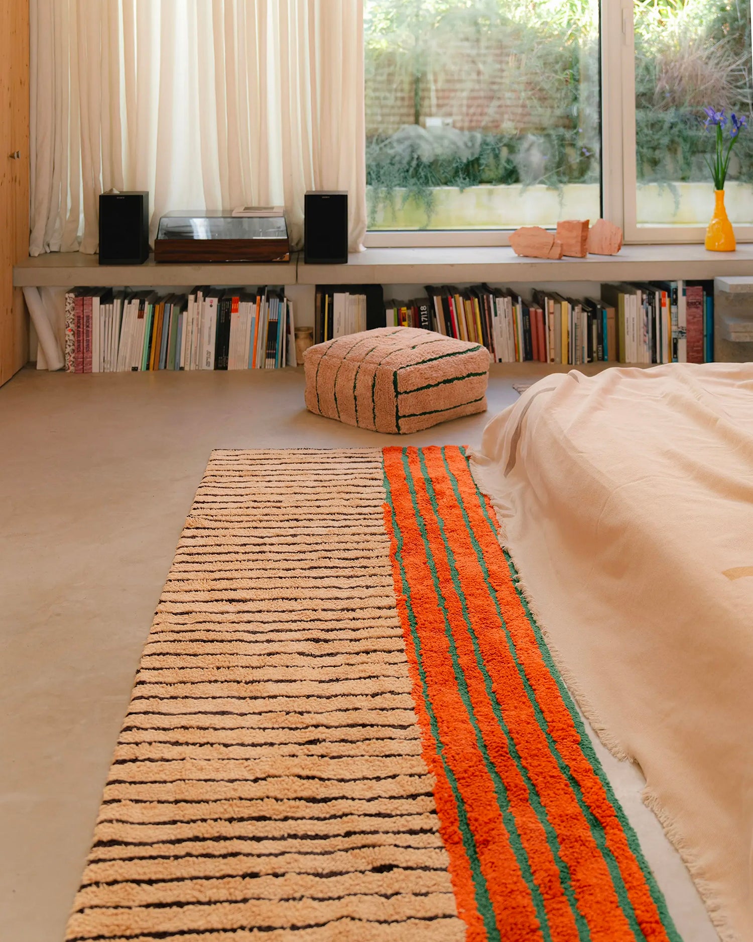 Runner lavabile in cotone realizzato a mano Color on