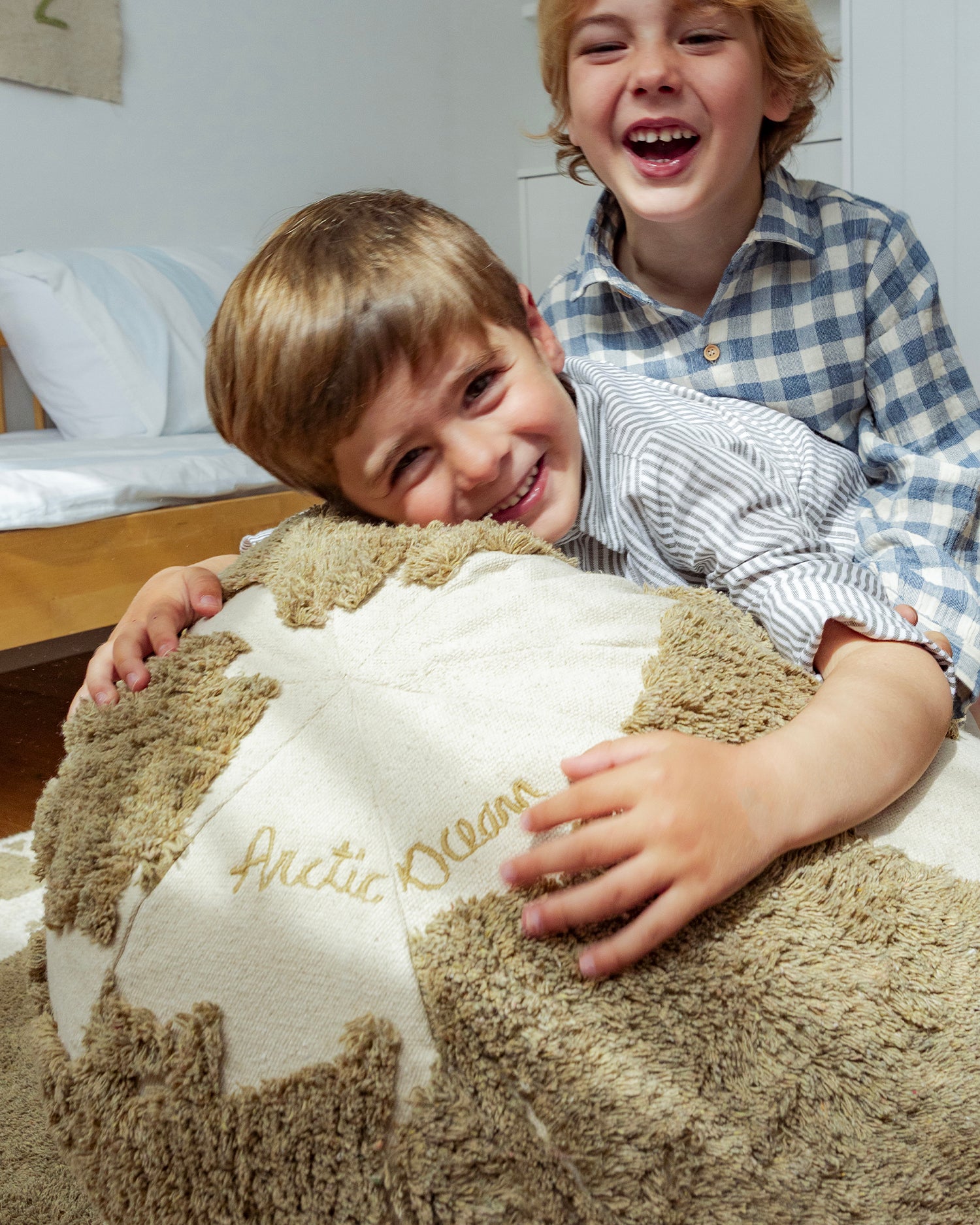 Pouf in cotone per bambini World Map