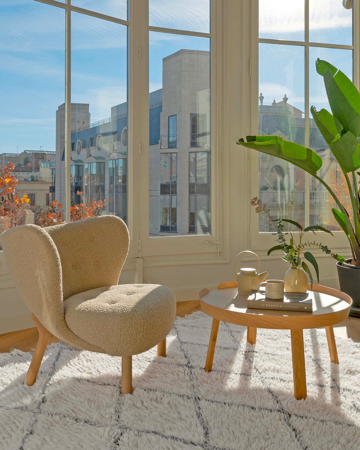 Tappeto lavabile in lana con frange realizzato a mano Berber Soul