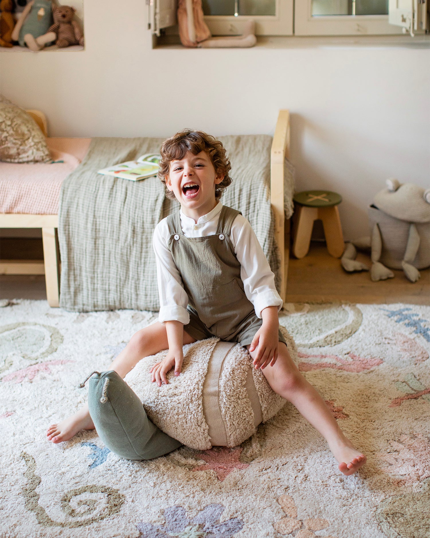 Pouf in cotone per bambini Mr Snail