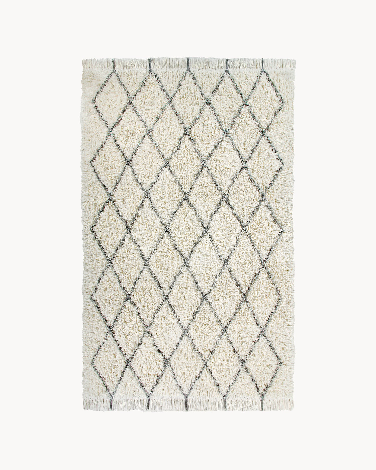 Tappeto lavabile in lana con frange realizzato a mano Berber Soul