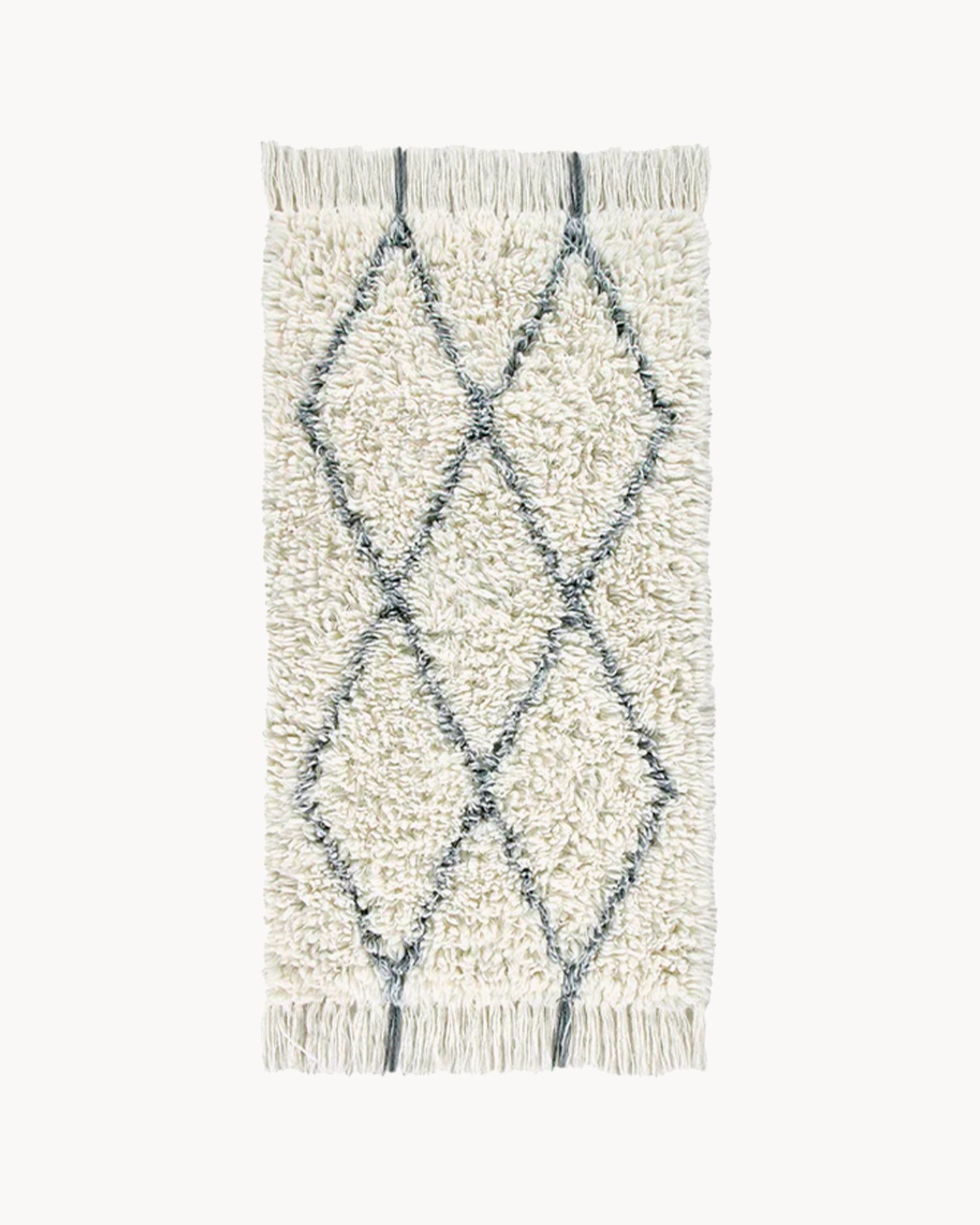 Tappeto lavabile in lana con frange realizzato a mano Berber Soul