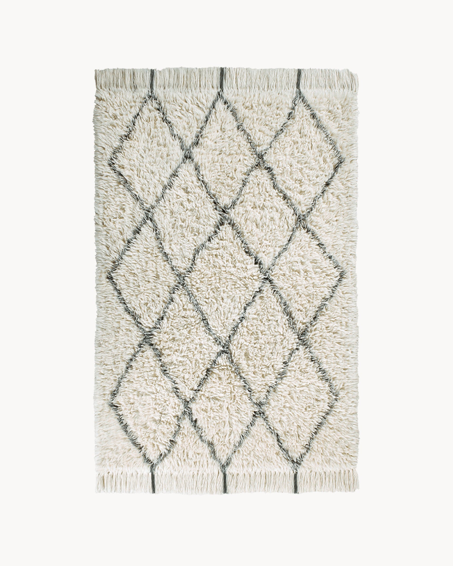 Tappeto lavabile in lana con frange realizzato a mano Berber Soul