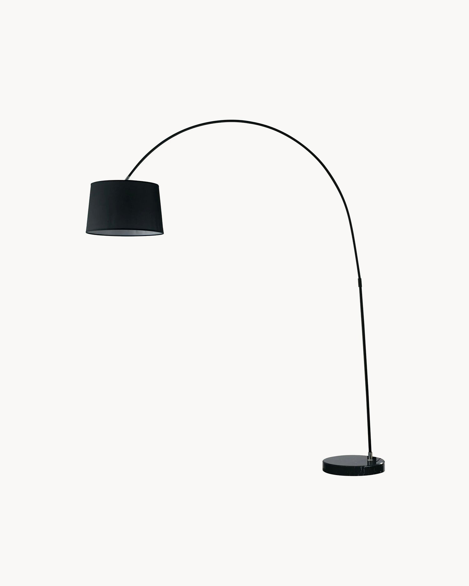 Lampada da terra ad arco con base in marmo e diffusore in tessuto Dream