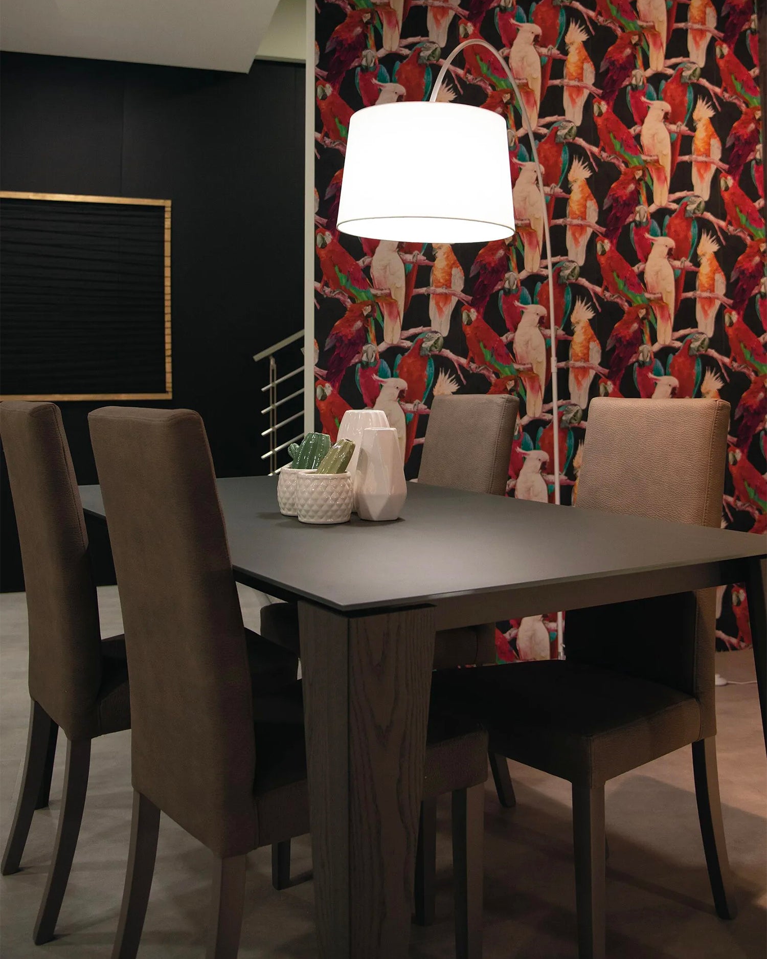 Lampada da terra ad arco con base in marmo e diffusore in tessuto Dream