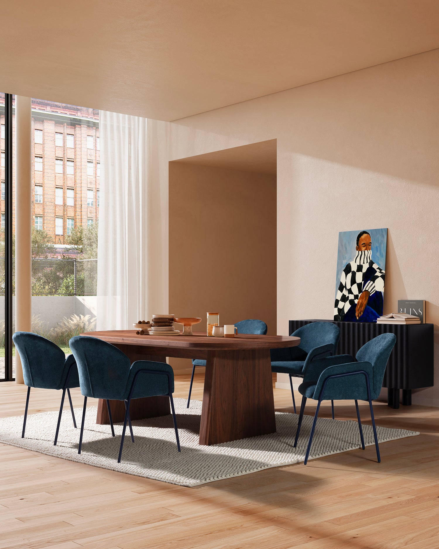 Set 2 sedie da pranzo imbottite Aslin