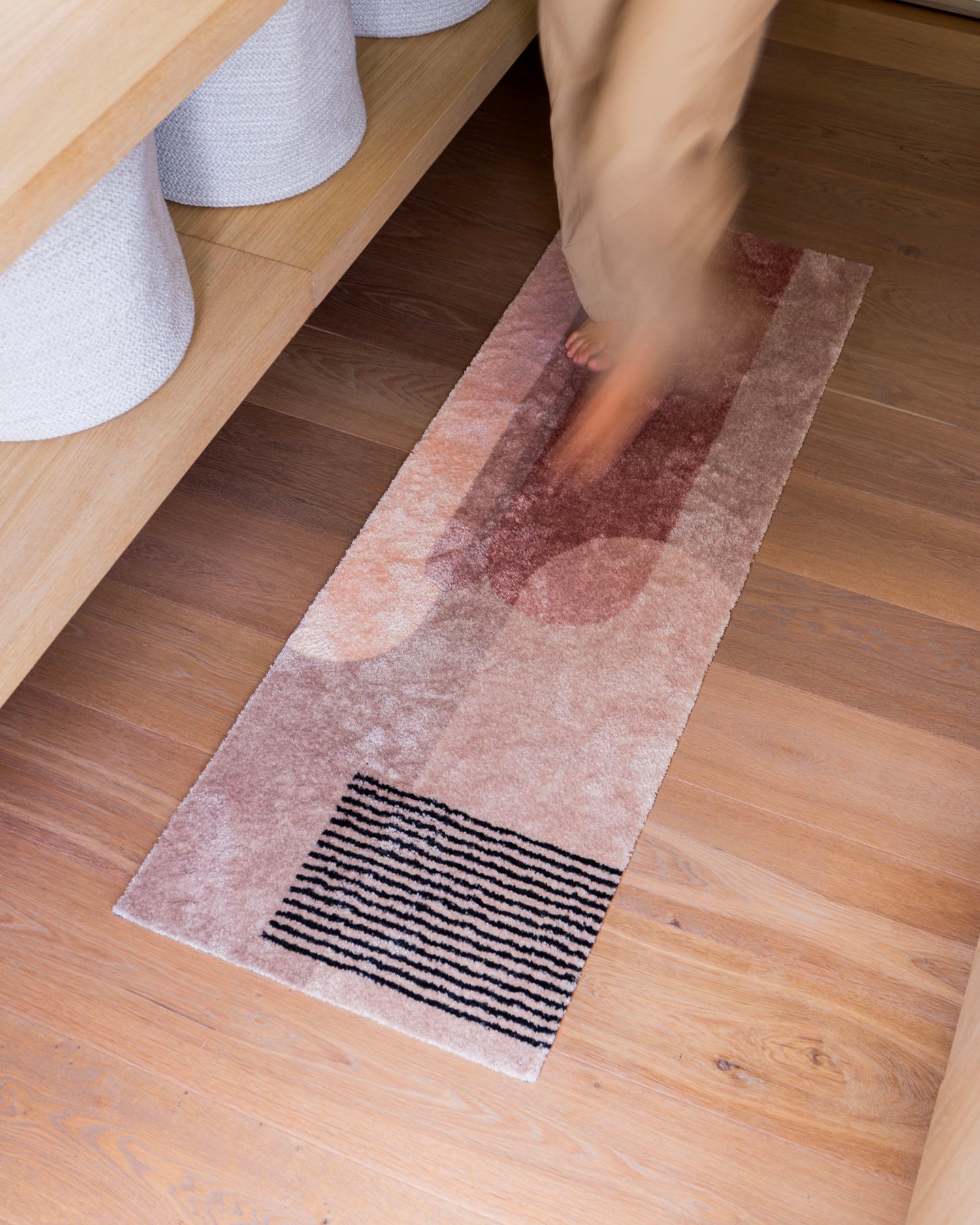 Runner lavabile con motivo geometrico moderno Nona