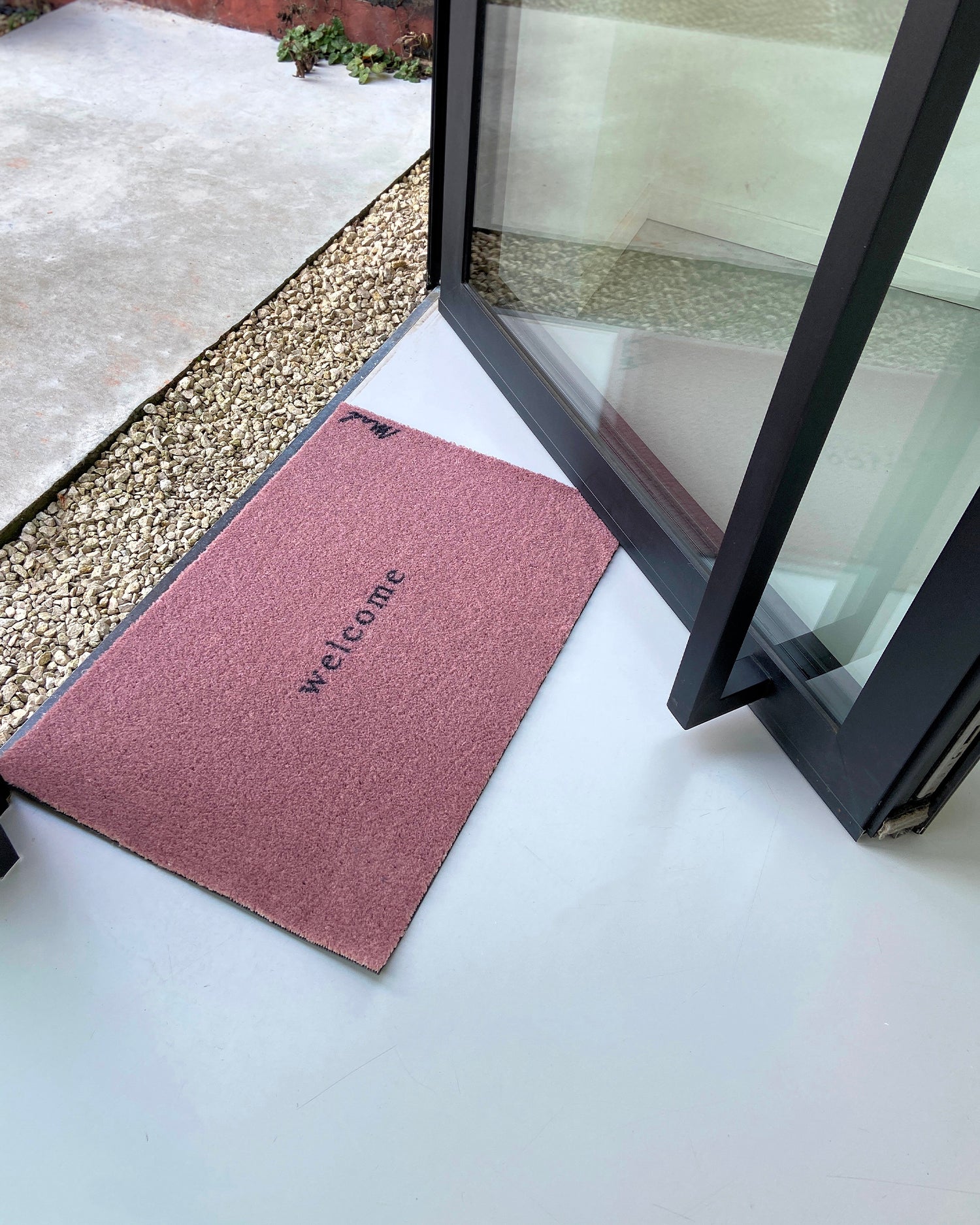 Zerbino lavabile con scritta "Welcome" Abel