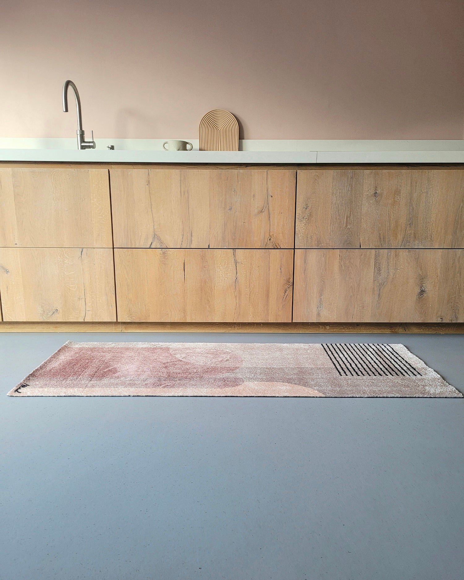 Runner lavabile con motivo geometrico moderno Alida