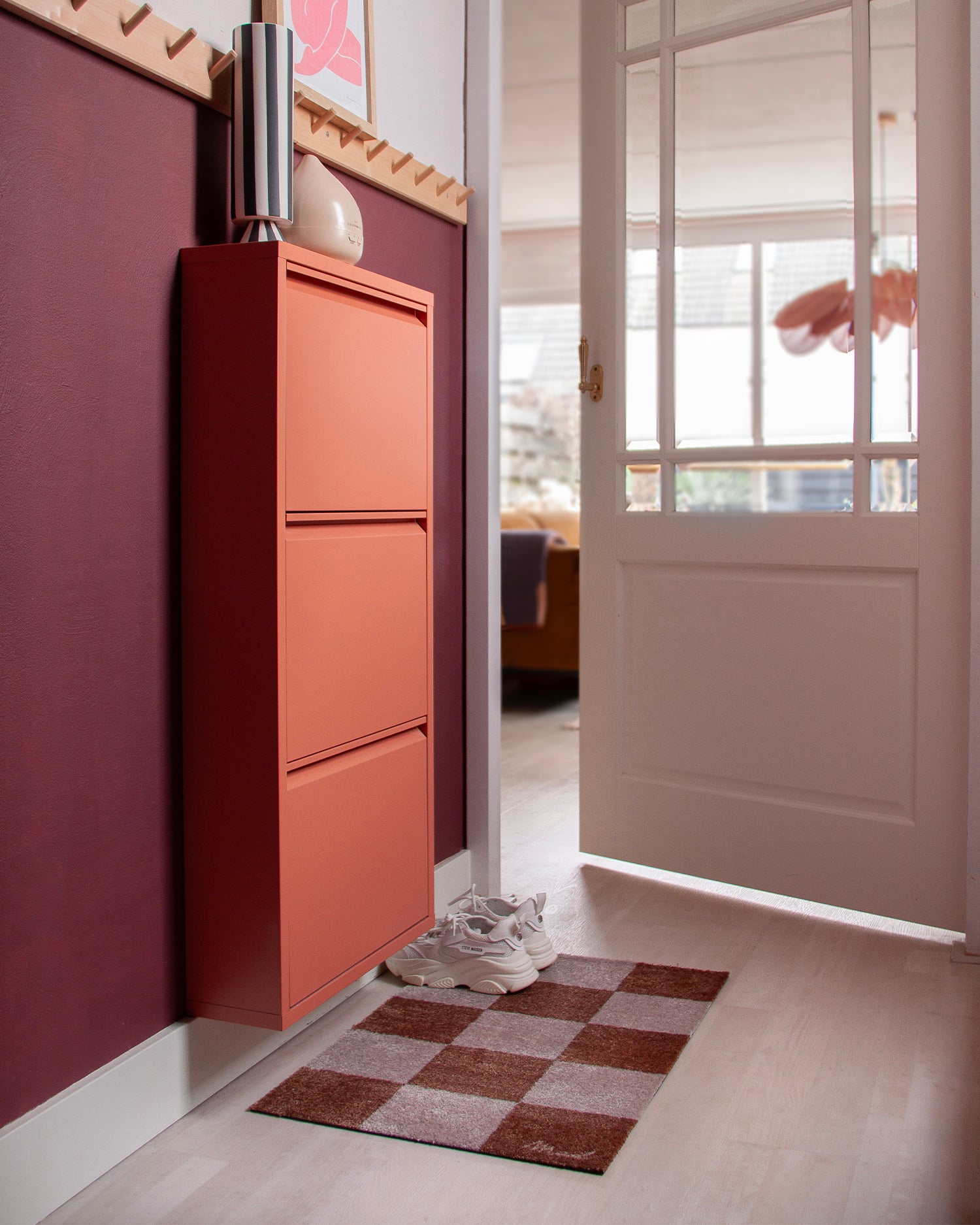 Tappeto lavabile con motivo a scacchi Pims