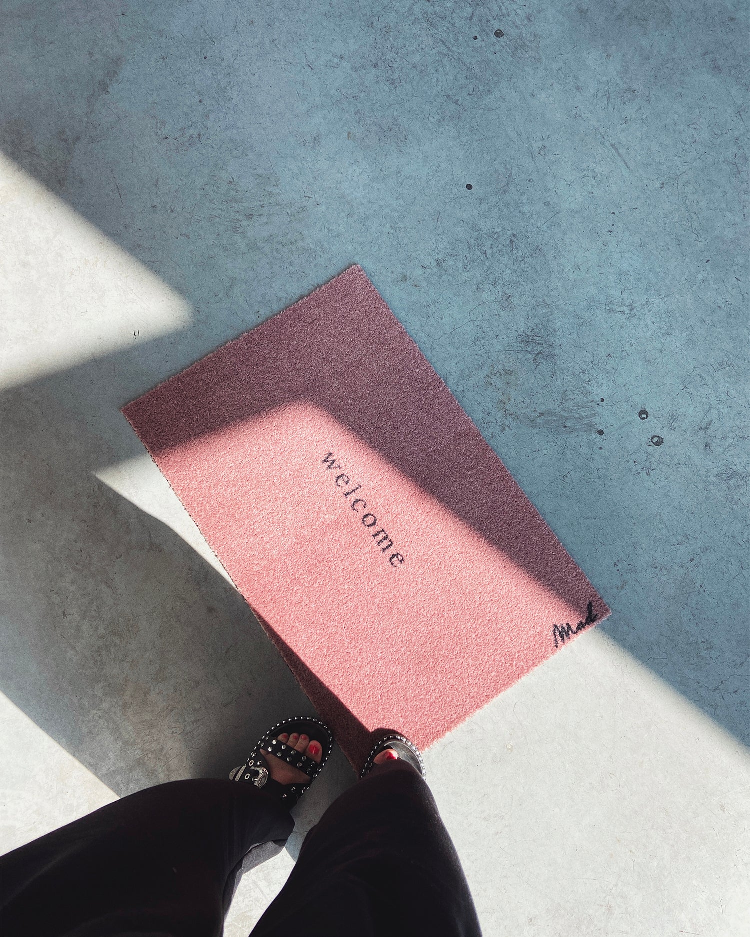 Zerbino lavabile con scritta "Welcome" Abel