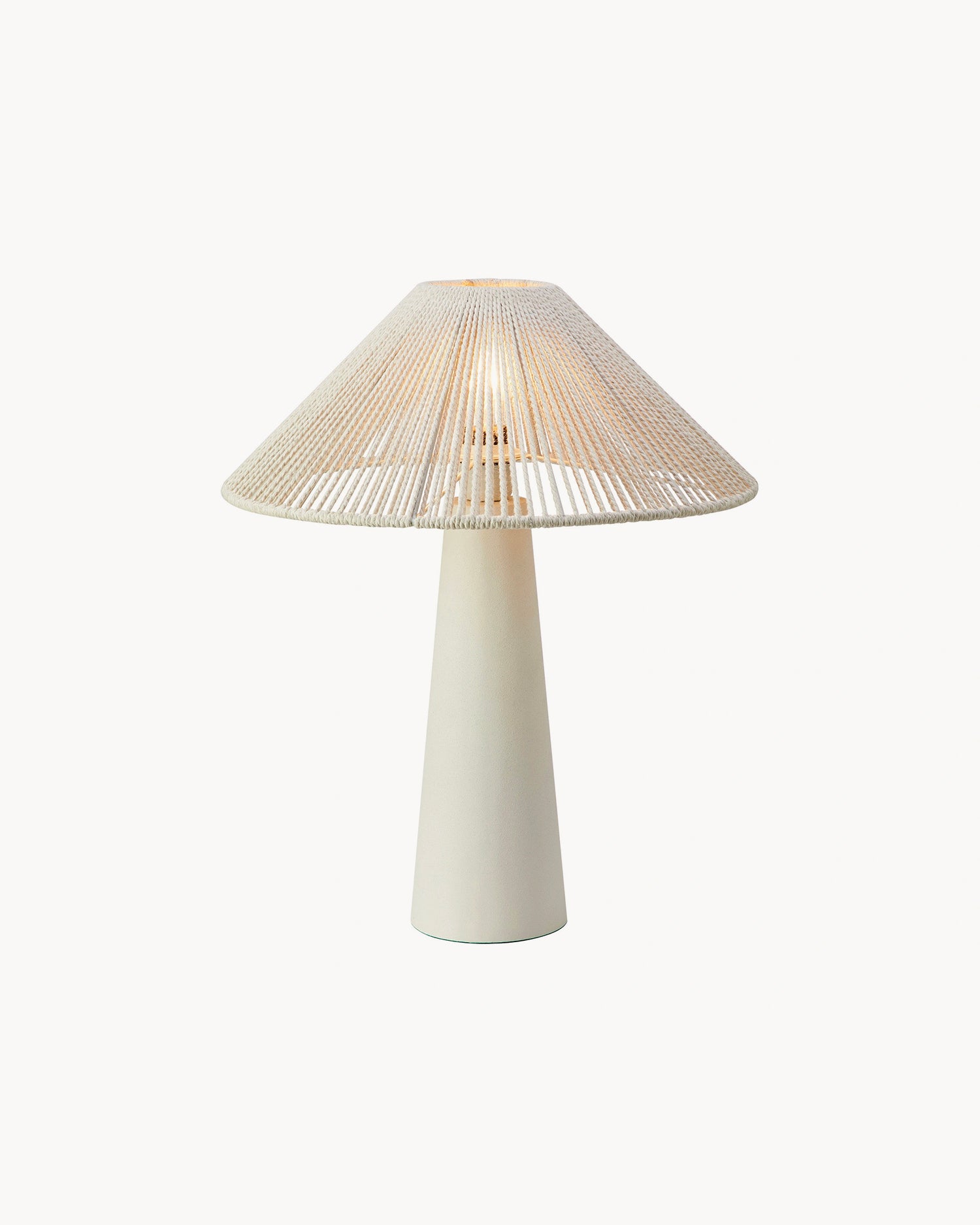 Lampada da tavolo con paralume in cotone intrecciato Favoro