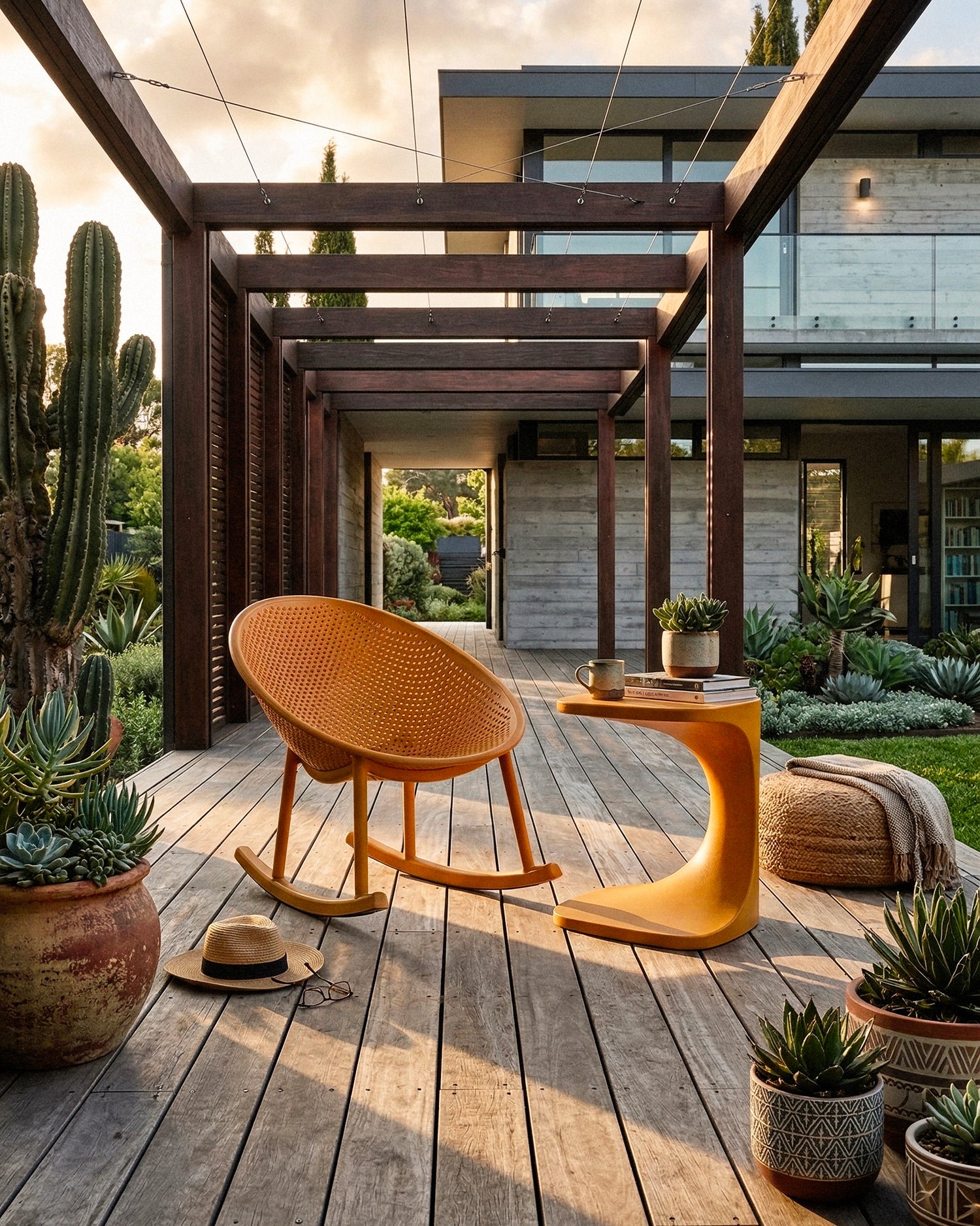 Set 2 sedie a dondolo da esterno in polipropilene Ibiza