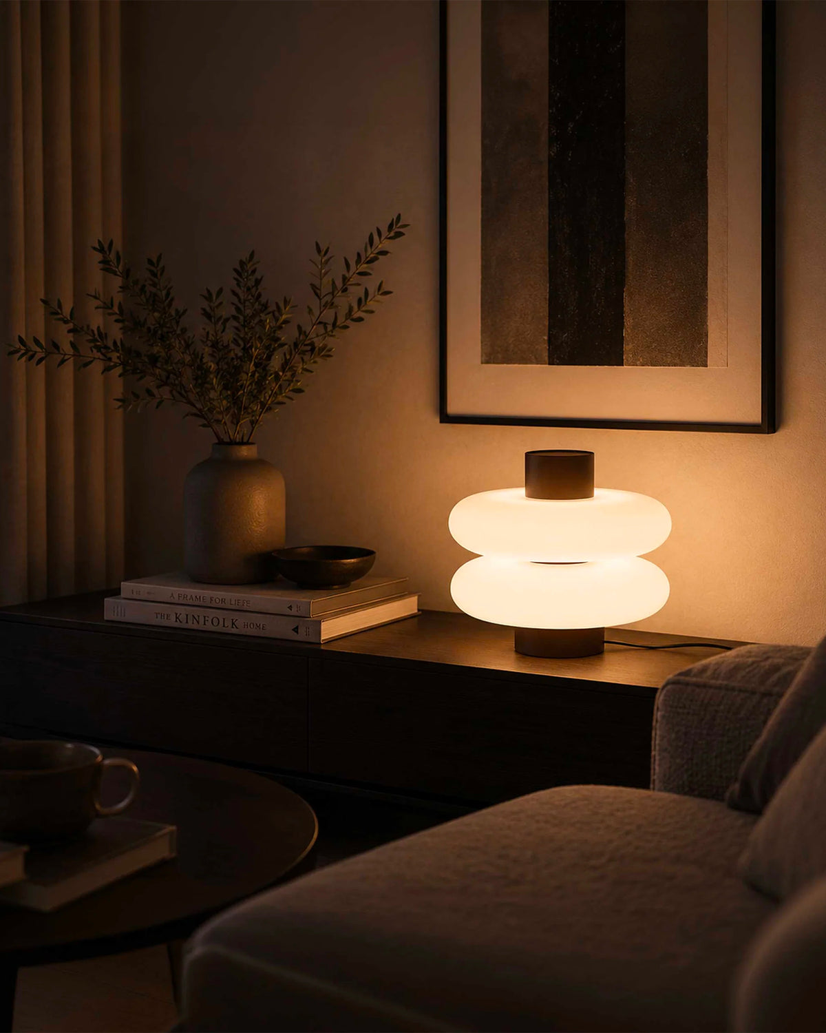 Lampada da tavolo in vetro opale Nuvem
