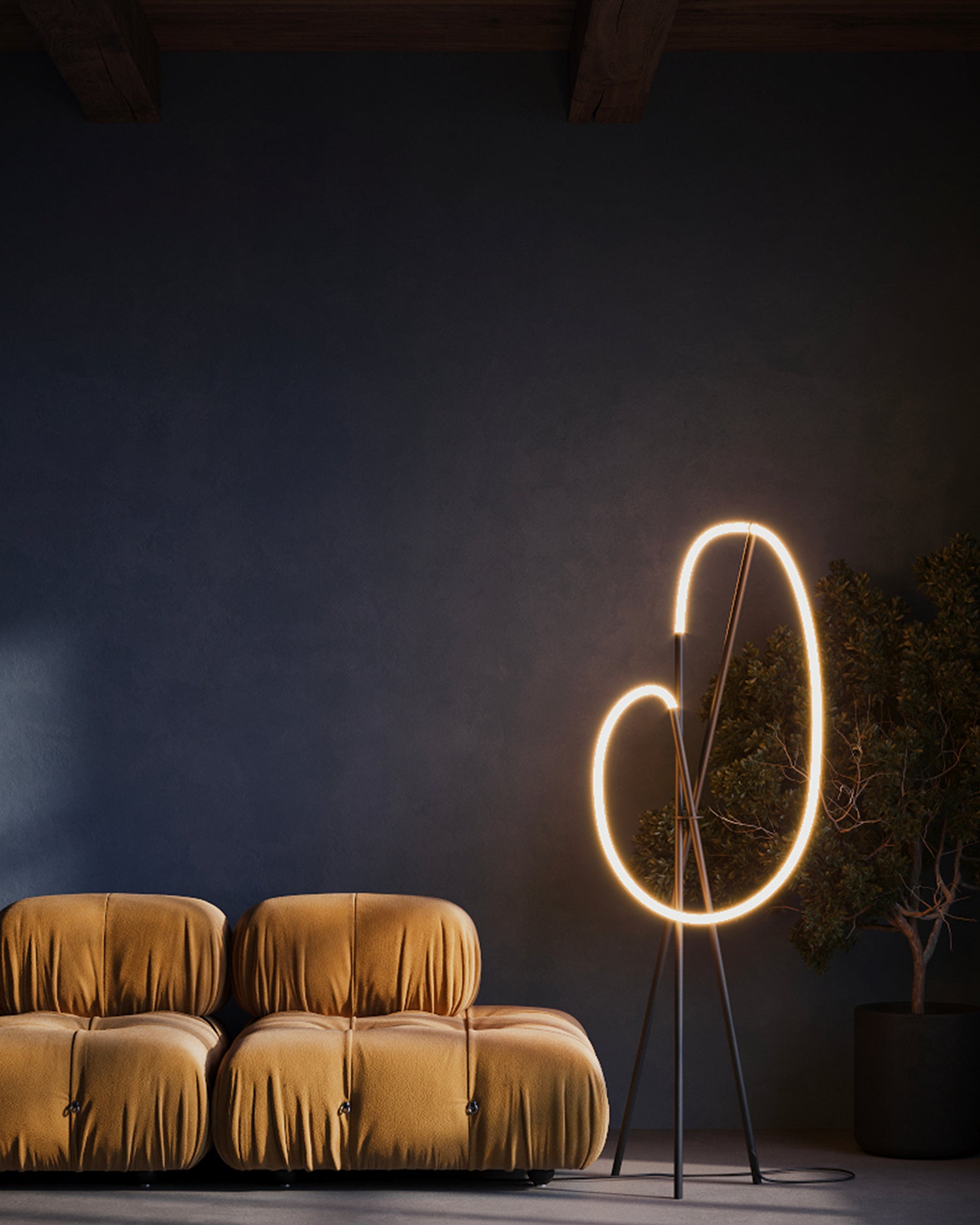 Lampada da terra in alluminio Crochet