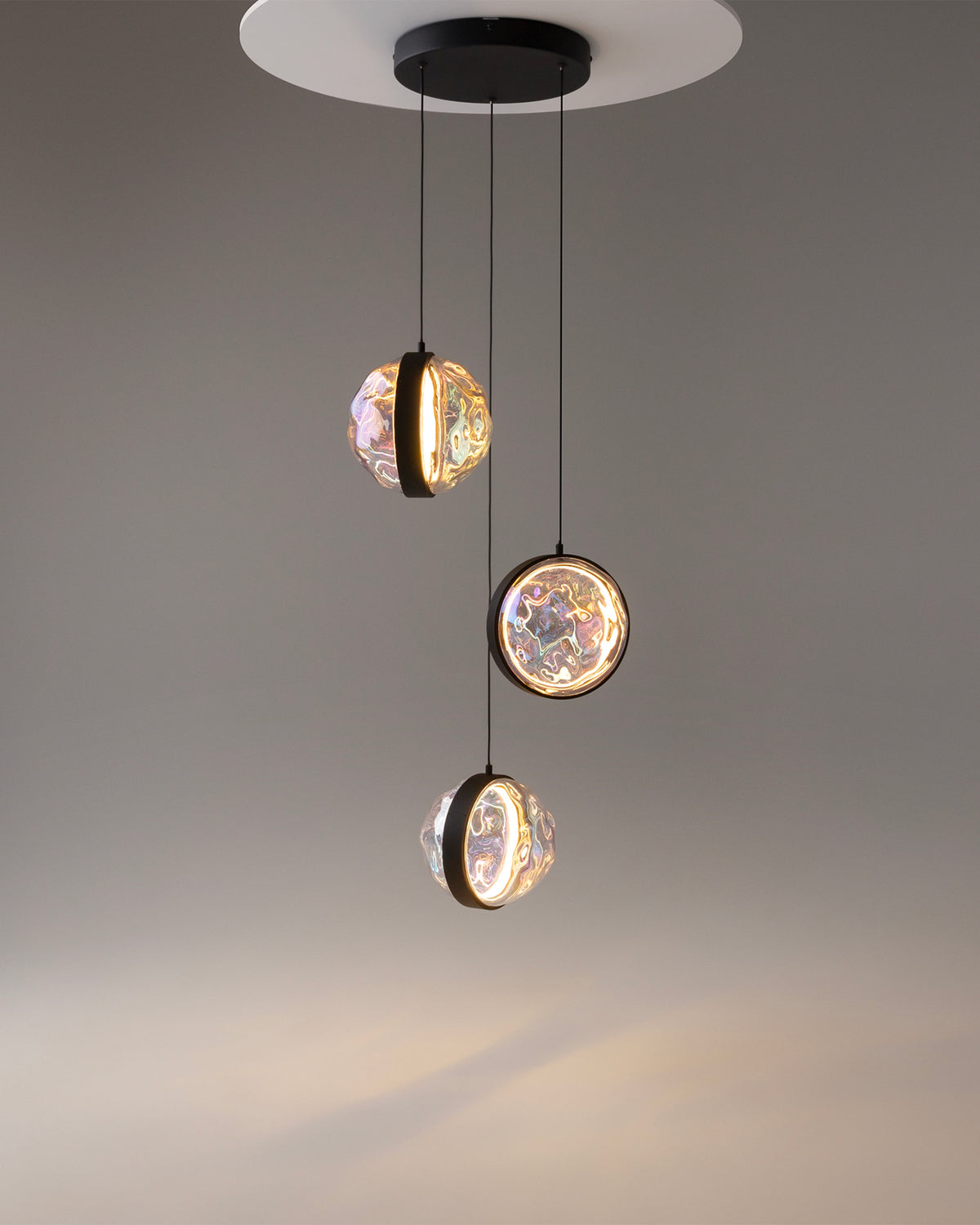 Lampada a sospensione in vetro multicolore Misterio