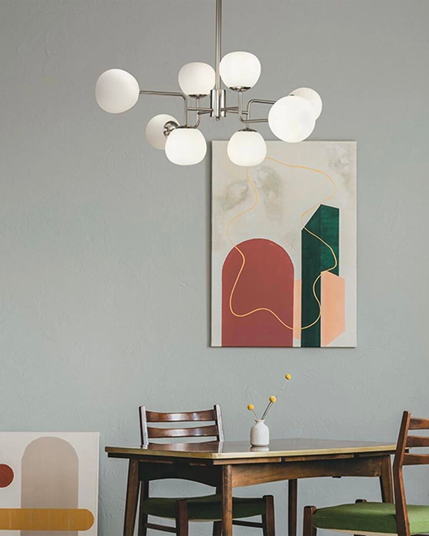 Lampada a sospensione con 8 sfere in vetro Erich