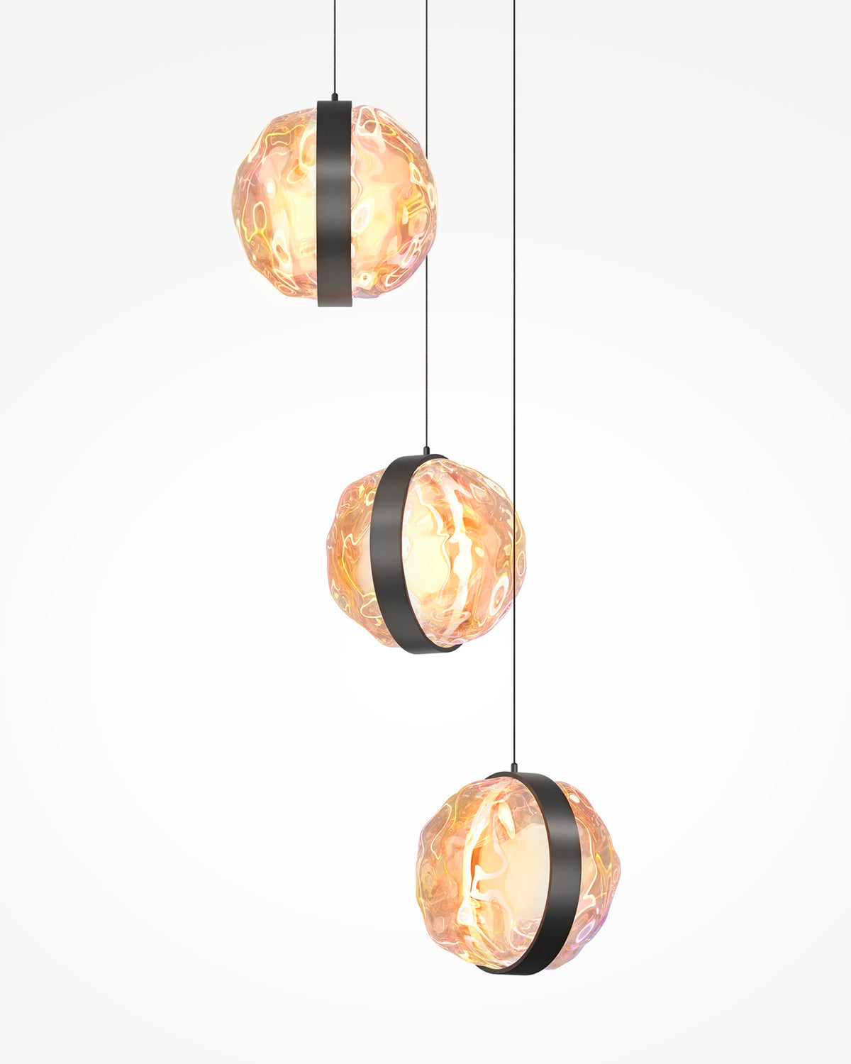 Lampada a sospensione in vetro multicolore Misterio