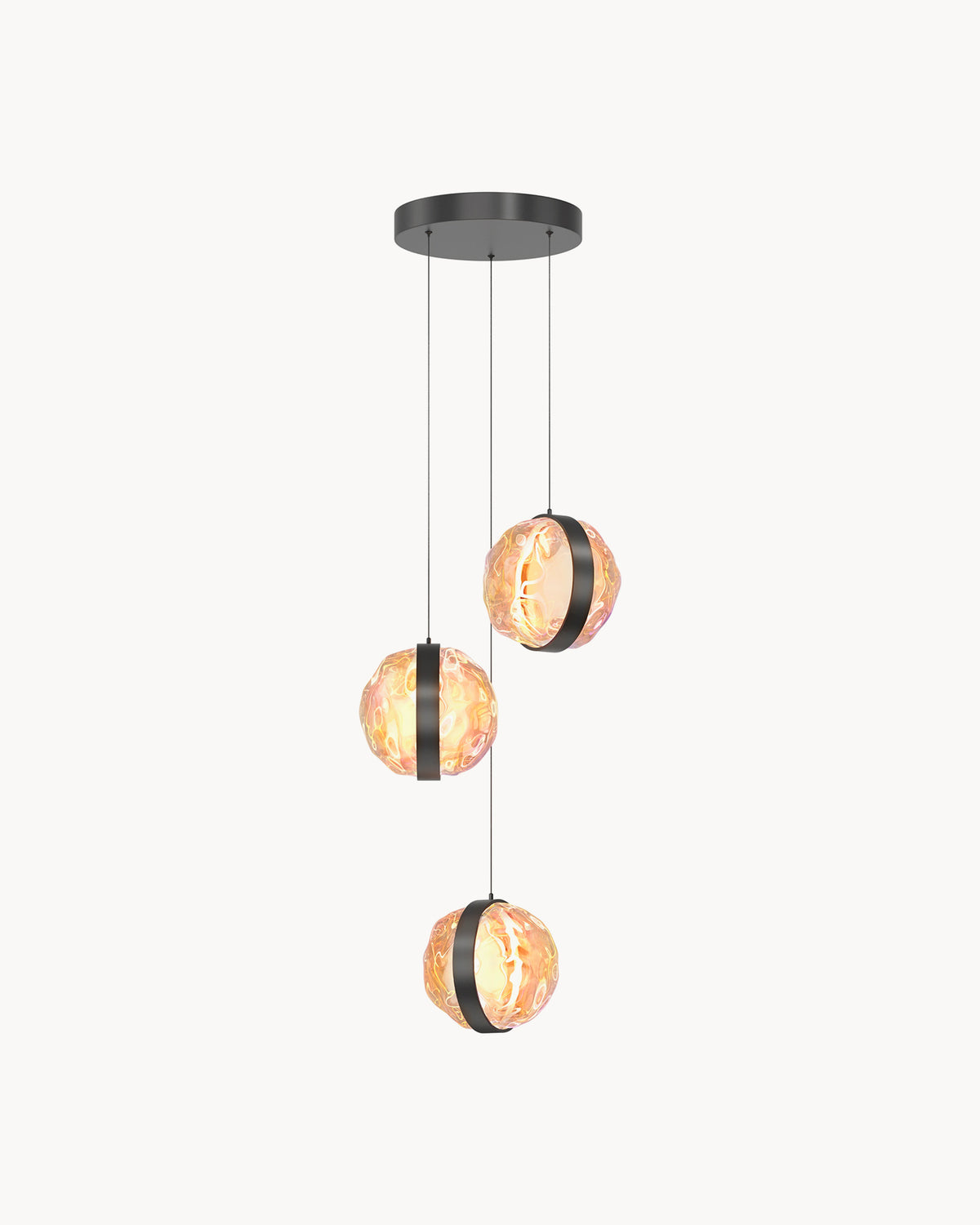 Lampada a sospensione in vetro multicolore Misterio