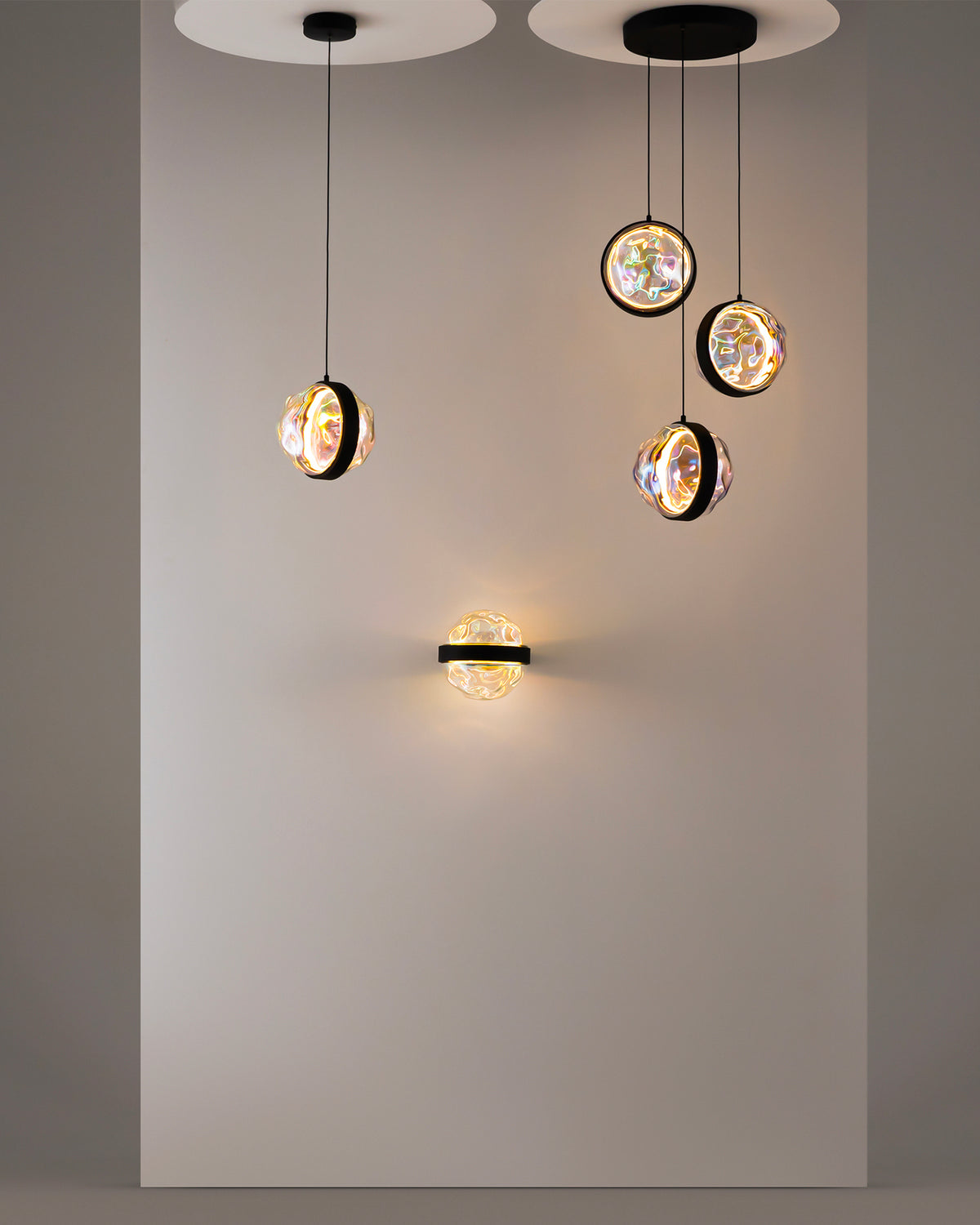 Lampada da parete in vetro multicolore Misterio