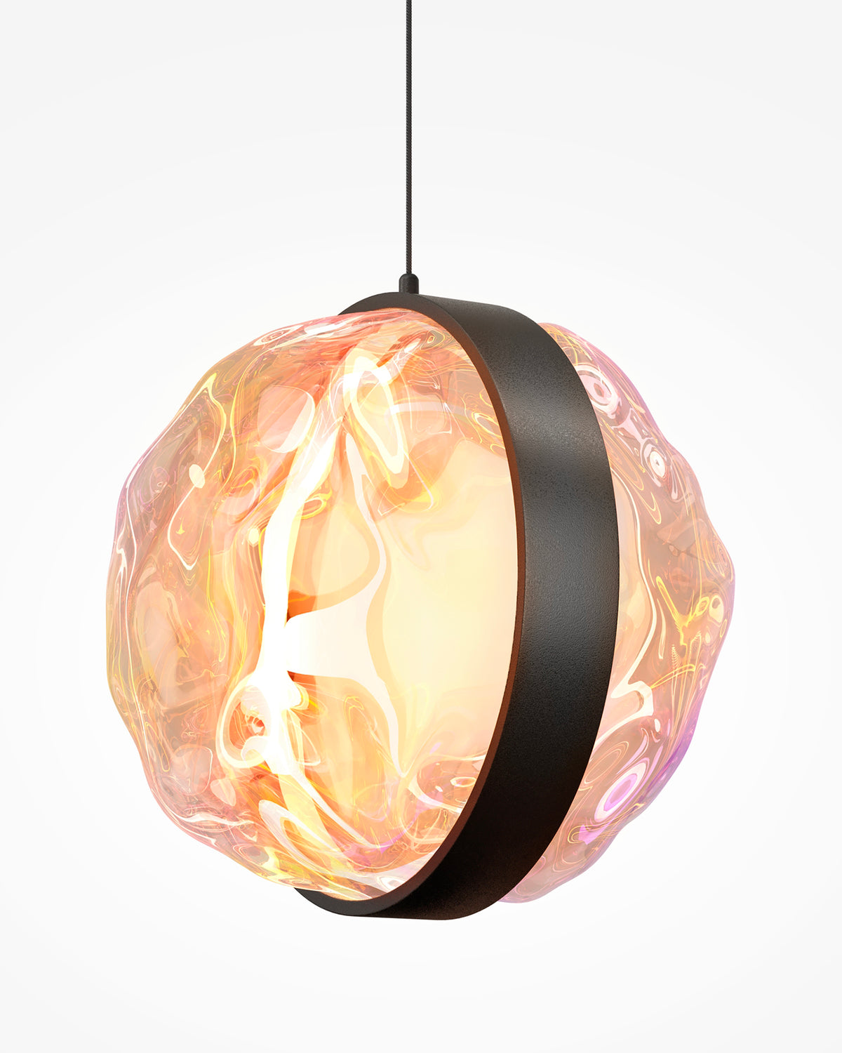 Lampada a sospensione in vetro multicolore Misterio