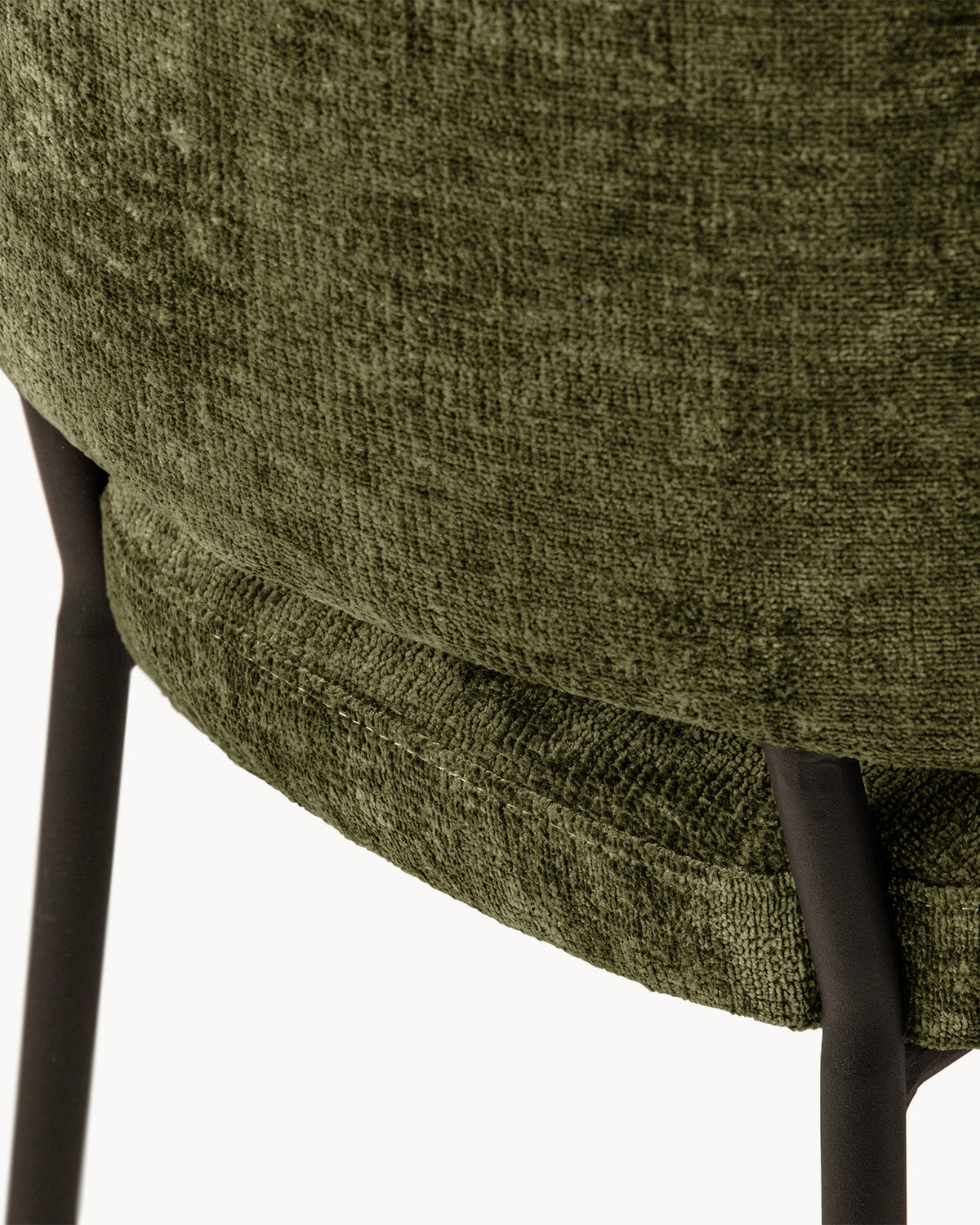 Sedia imbottita in chenille Dora