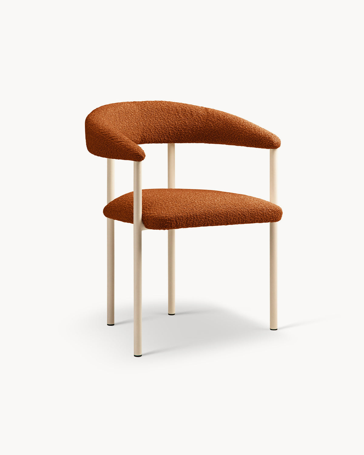 Sedia con braccioli in bouclé Lea