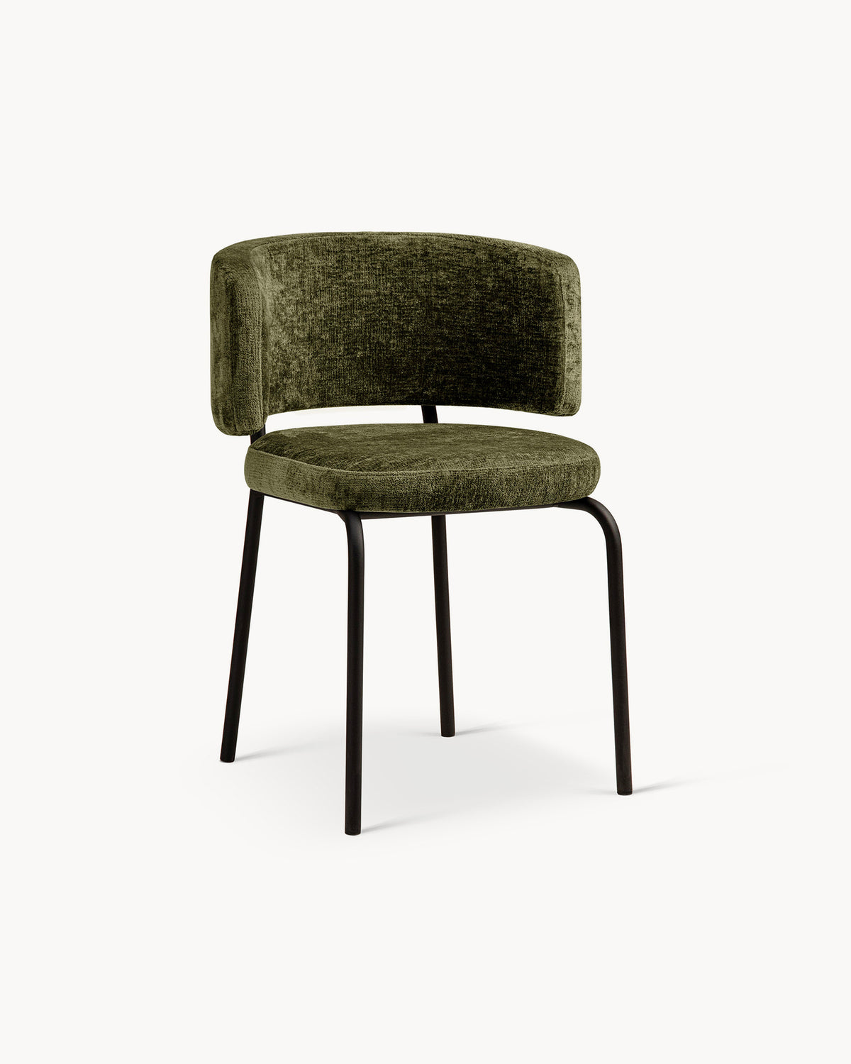 Sedia imbottita in chenille Dora