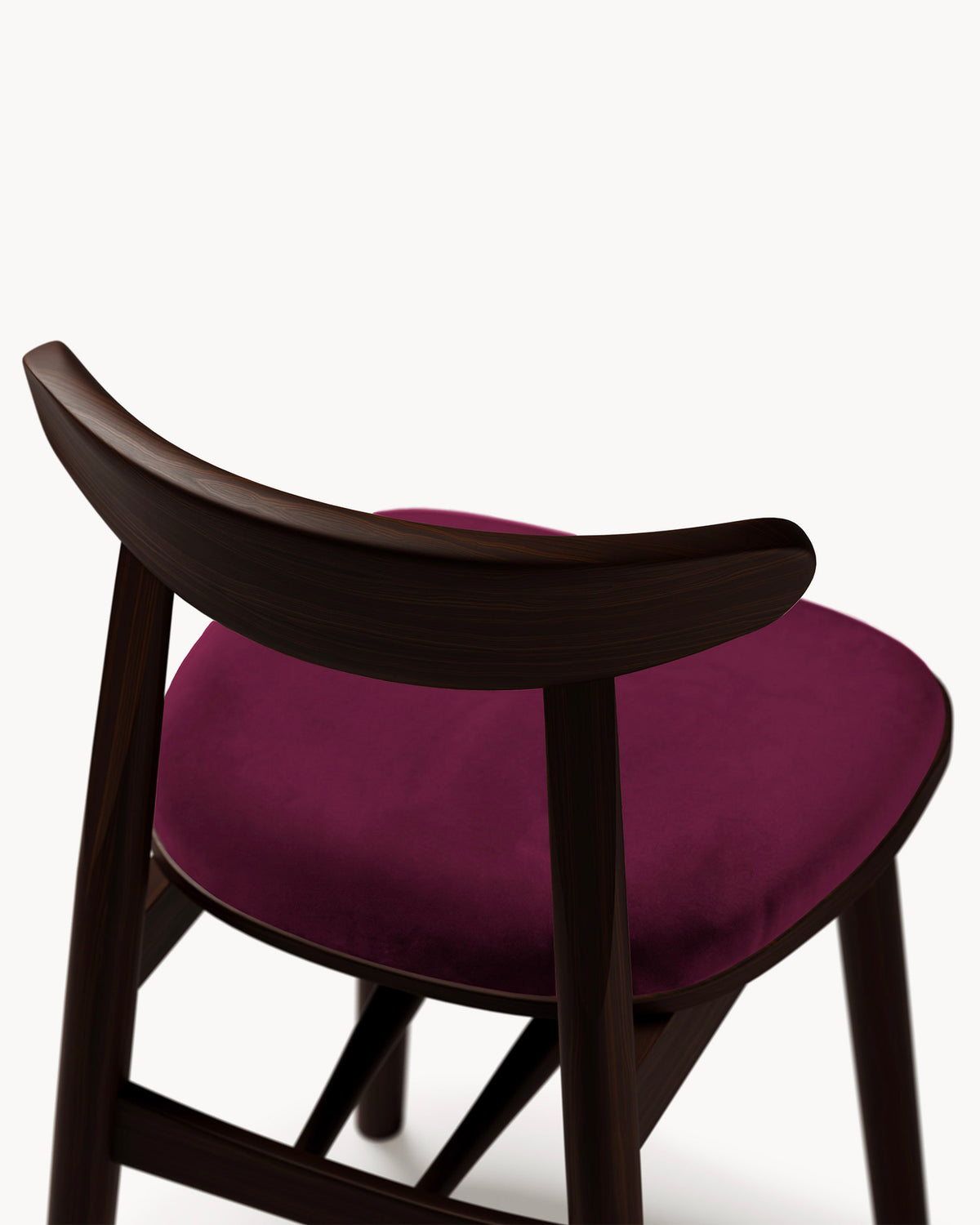 Sedia in legno con seduta in velluto Bony