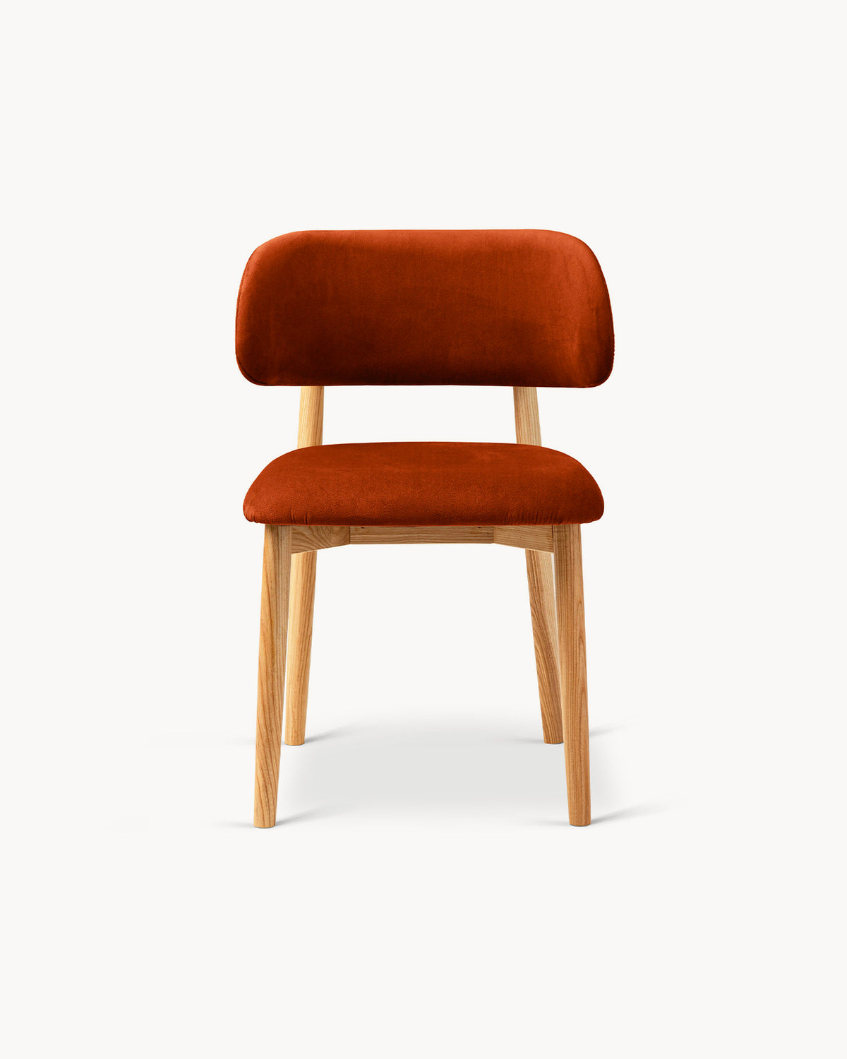 Sedia imbottita in velluto e legno Evan