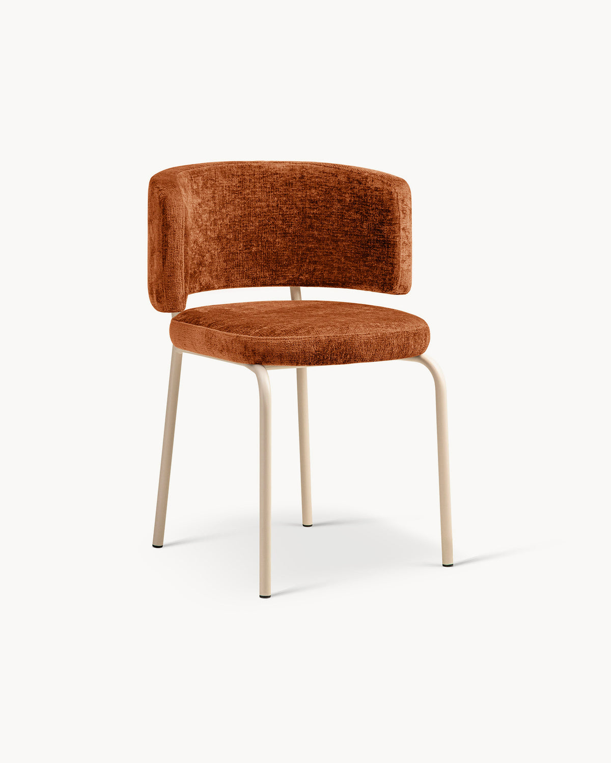 Sedia imbottita in chenille Dora