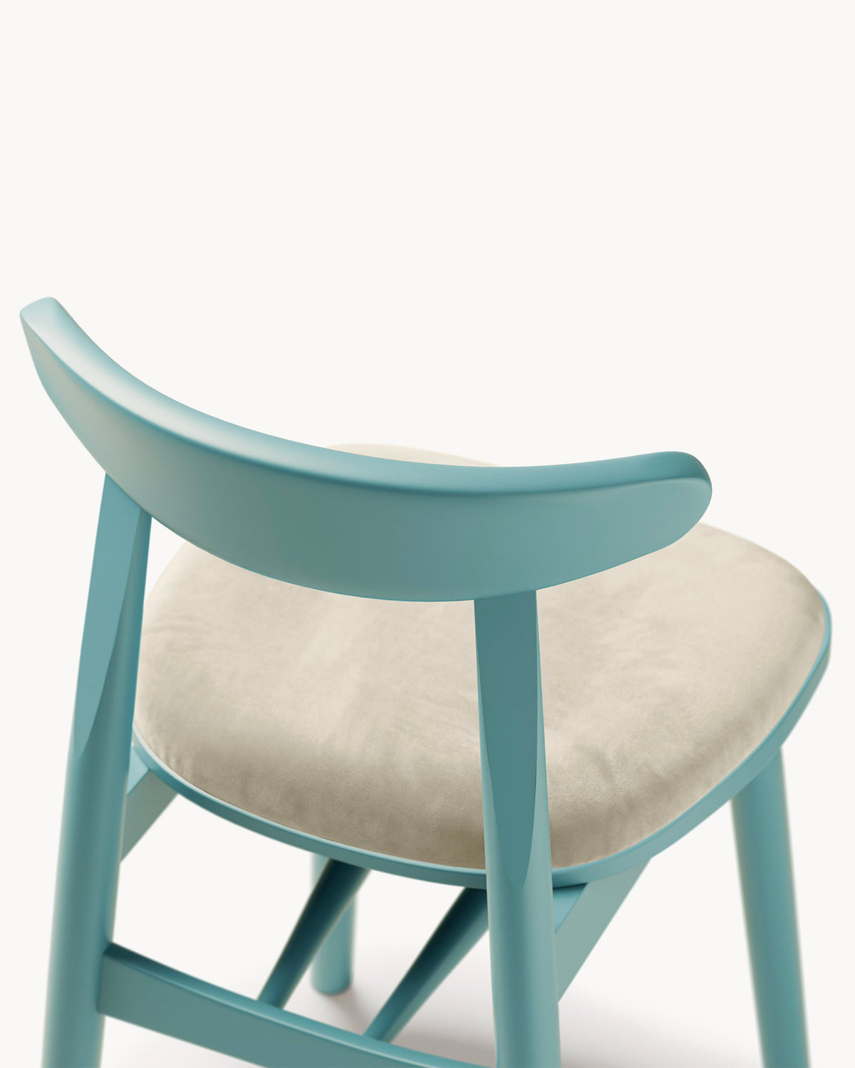 Sedia in legno con seduta in velluto Bony