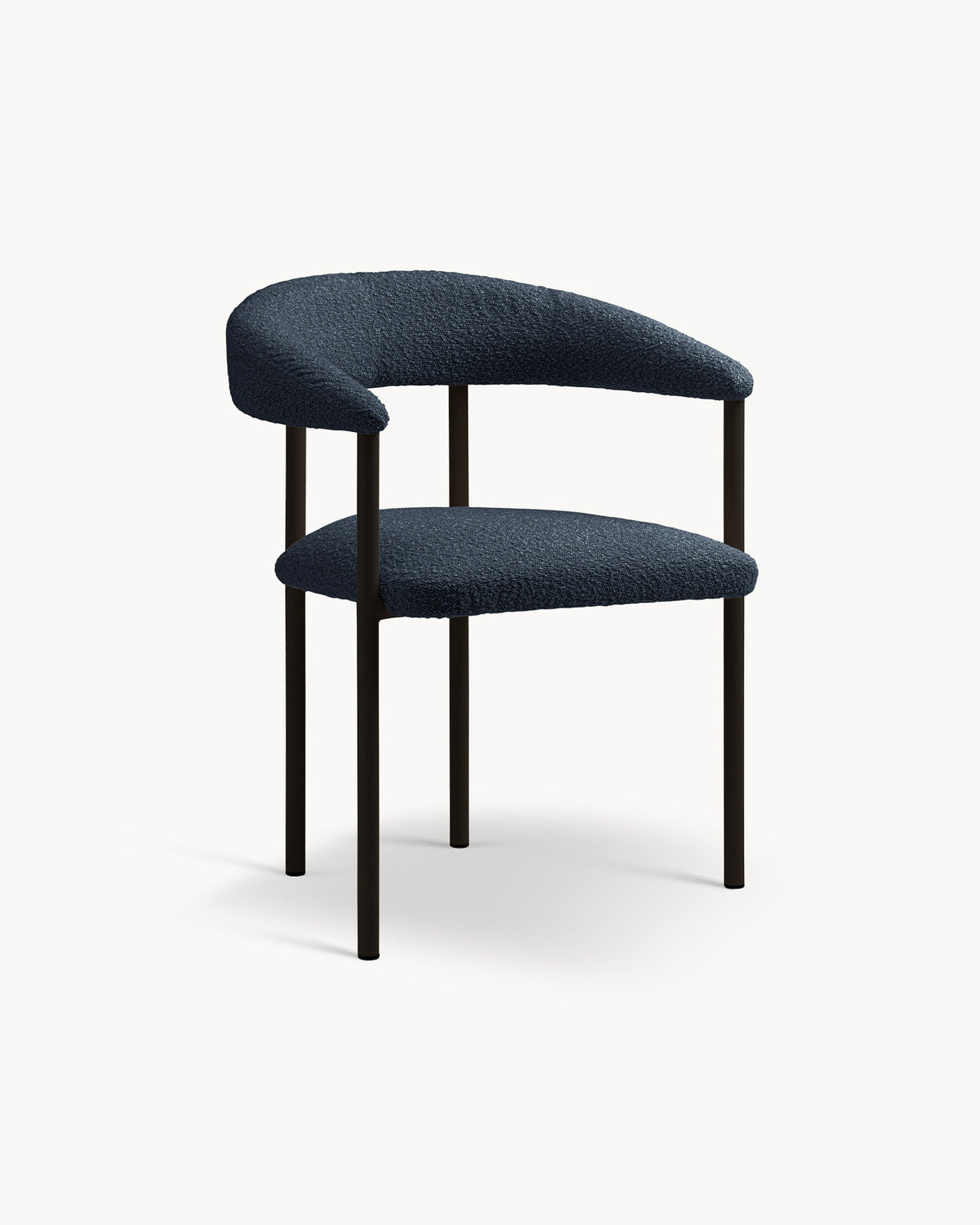 Sedia con braccioli in bouclé Lea
