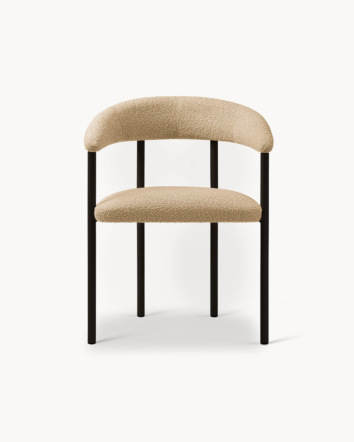 Sedia con braccioli in bouclé Lea