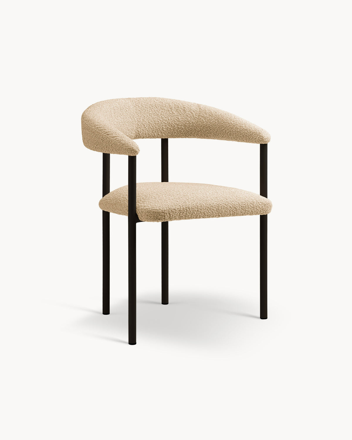 Sedia con braccioli in bouclé Lea