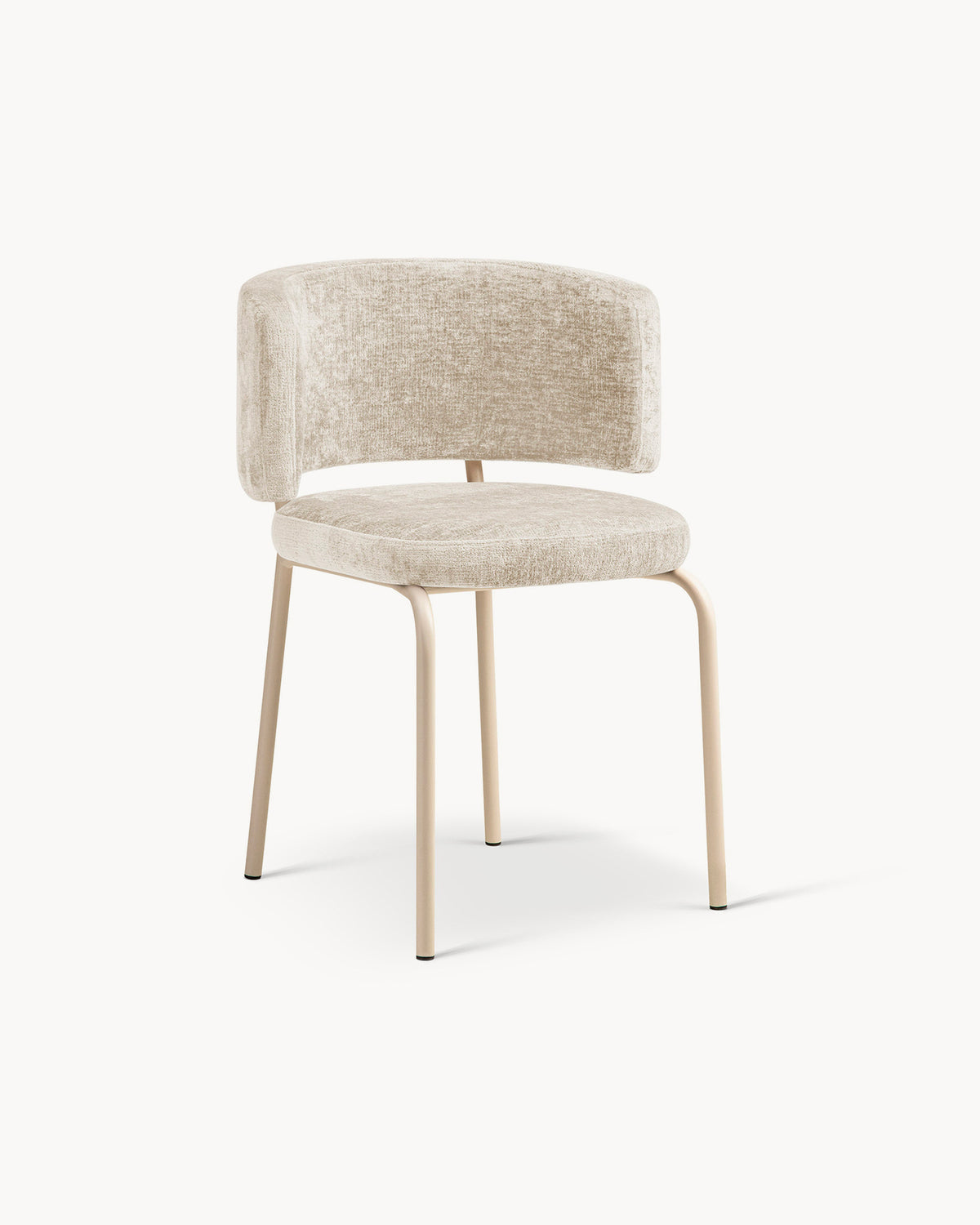 Sedia imbottita in chenille Dora