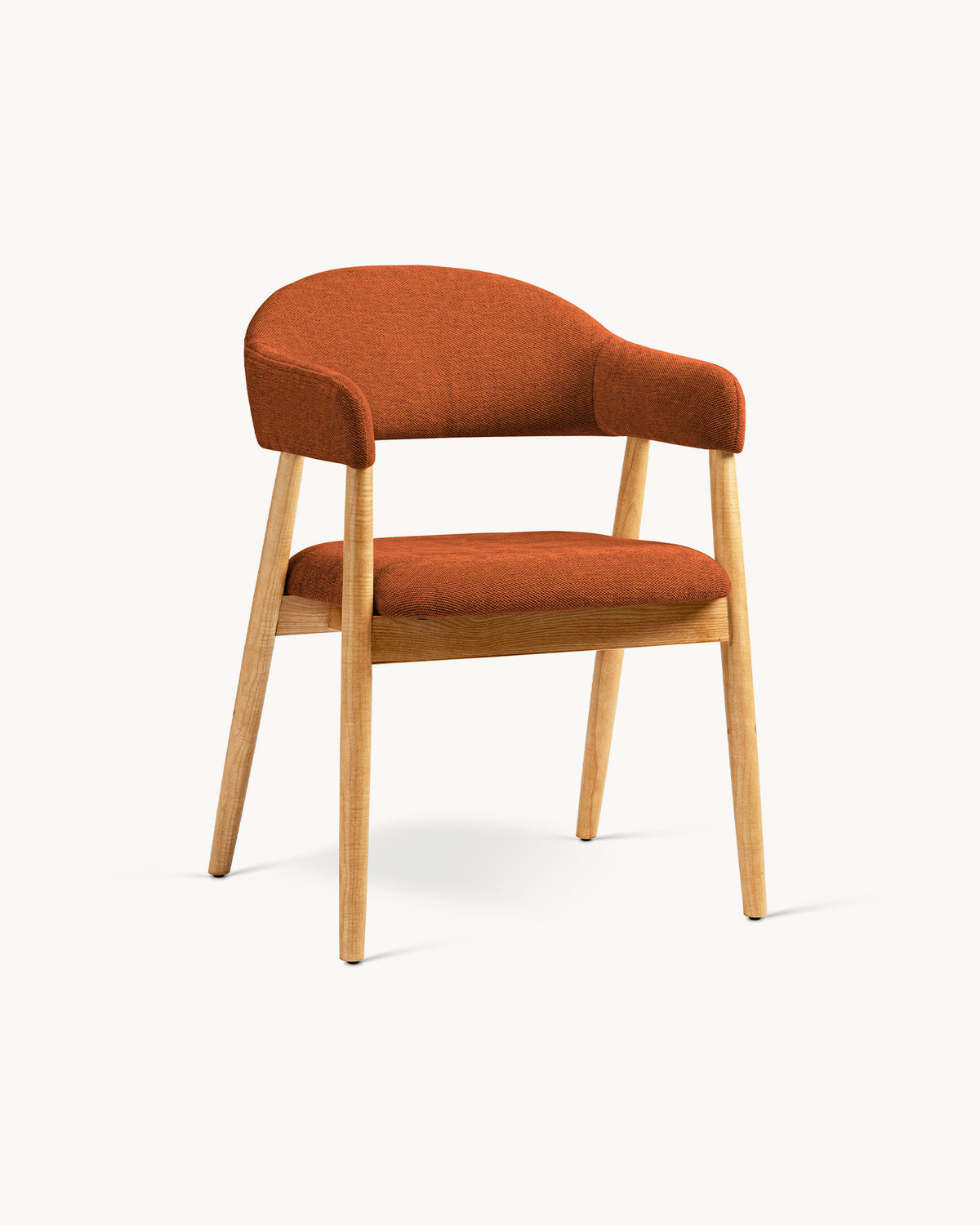 Sedia imbottita con braccioli in chenille Adra