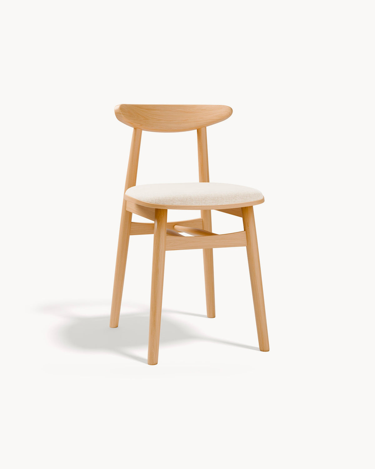 Sedia in legno con seduta in tessuto Bony