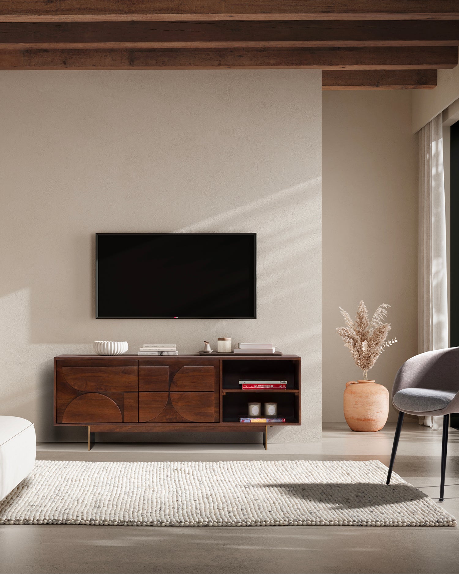 Mobile tv in legno di mango Trisha