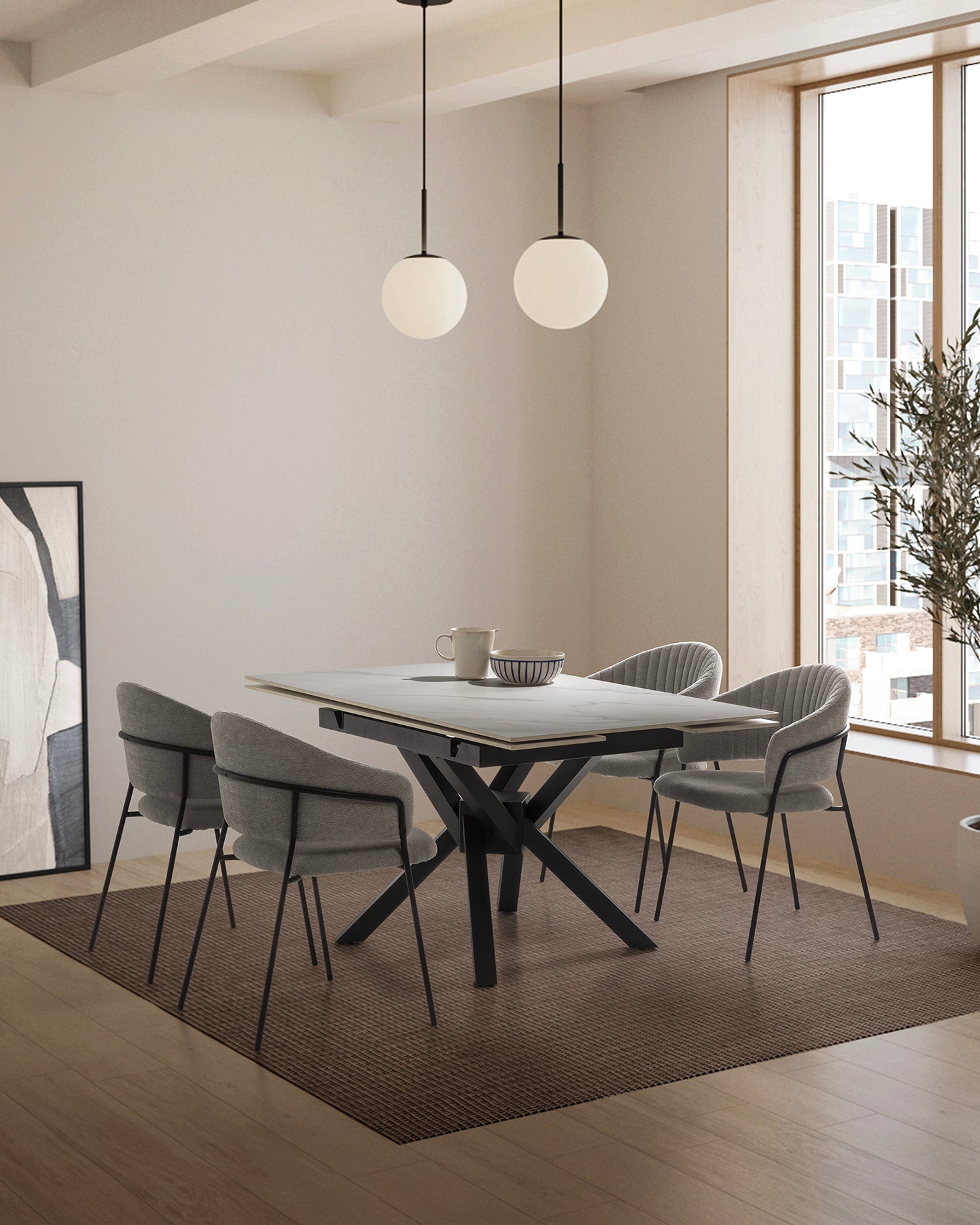 Set 2 sedie da pranzo imbottite Leticia