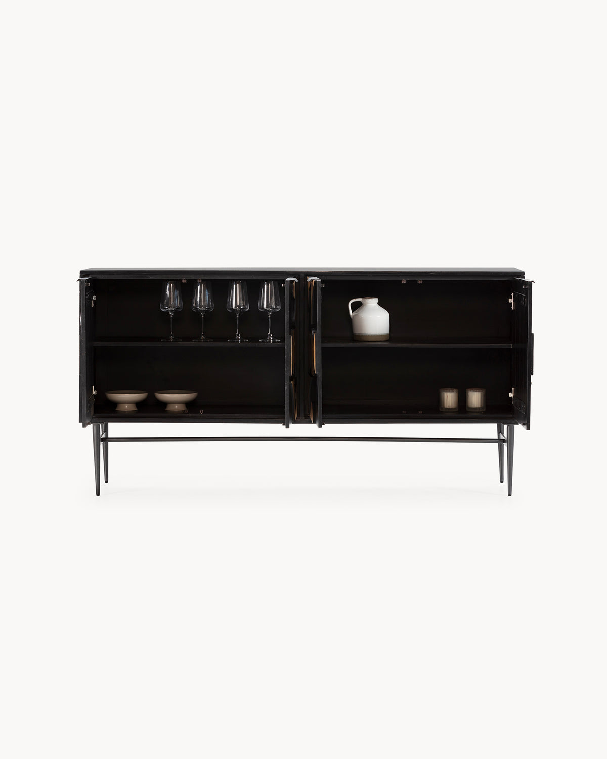 Credenza in legno di mango Navya - Legno/Metallo