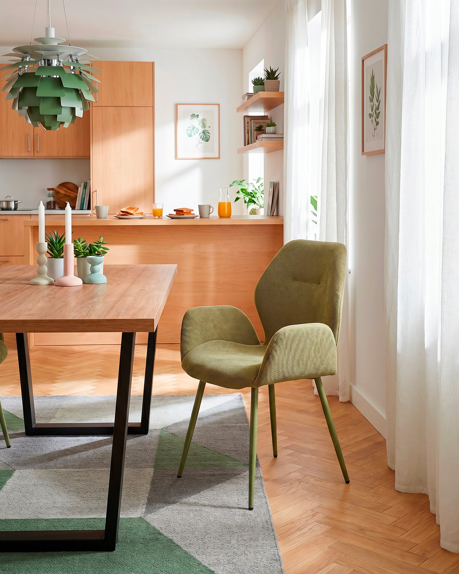 Set 2 sedie da pranzo imbottite Ansu