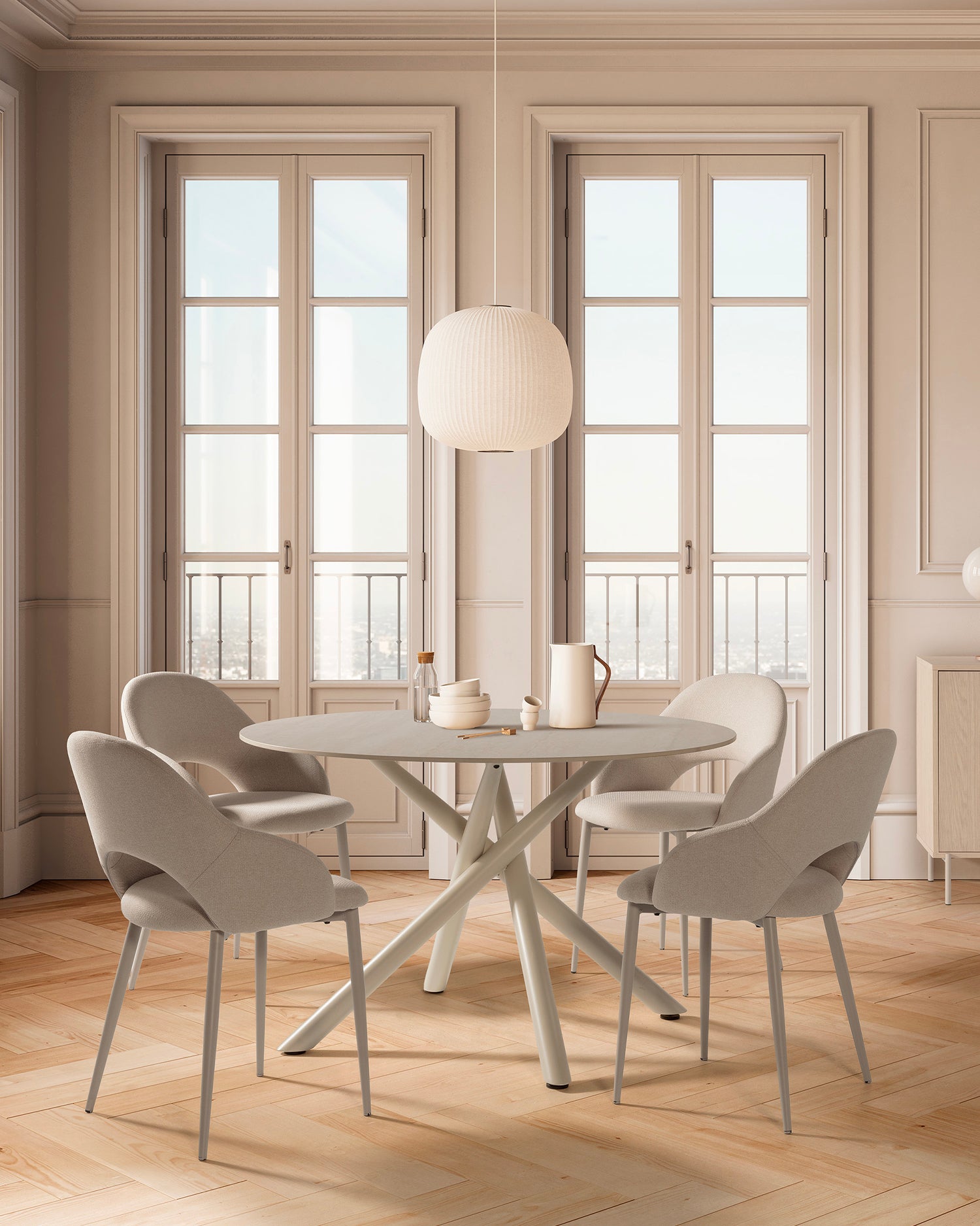 Set 2 sedie da pranzo imbottite Lia