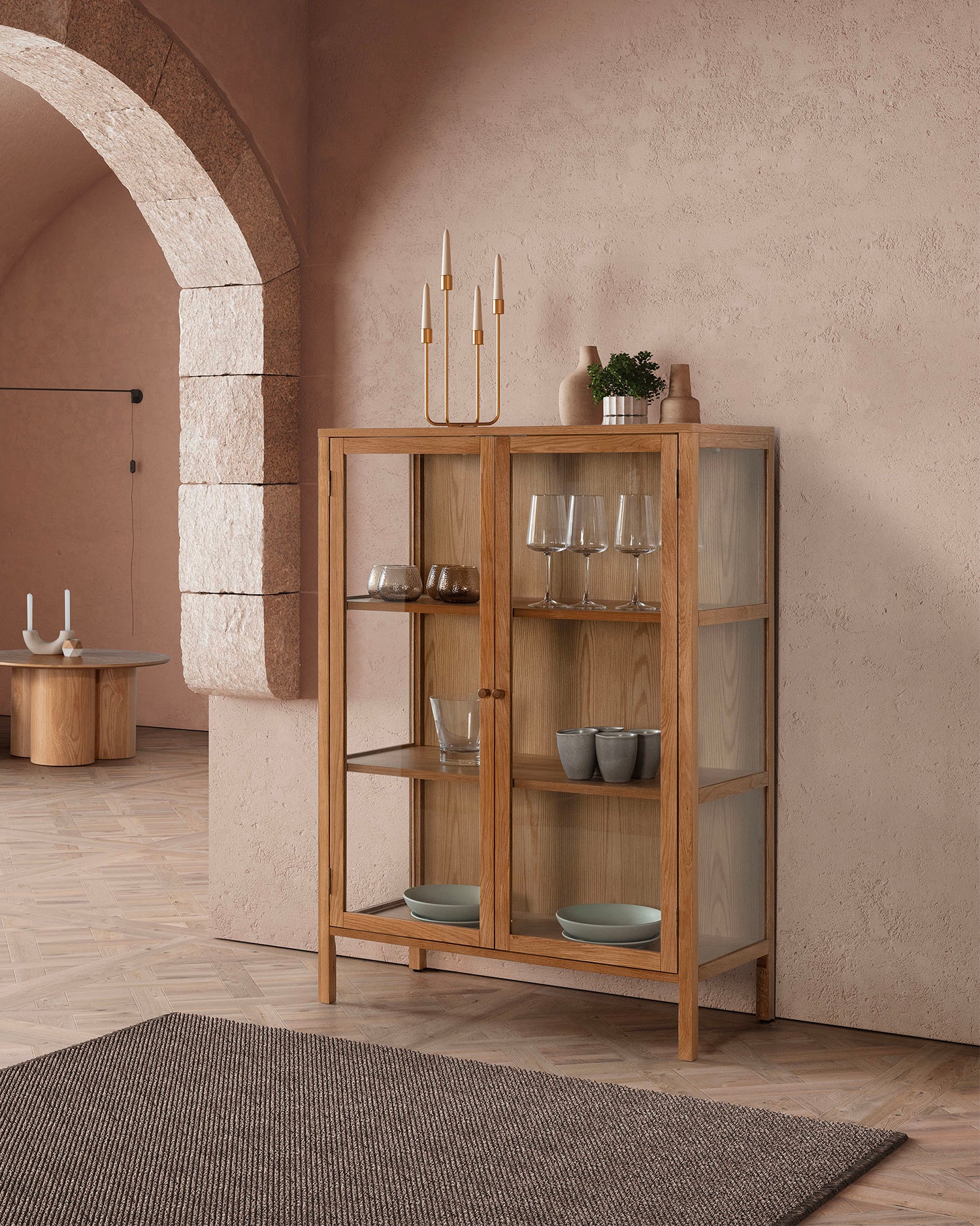 Vetrina in legno di rovere Ceci