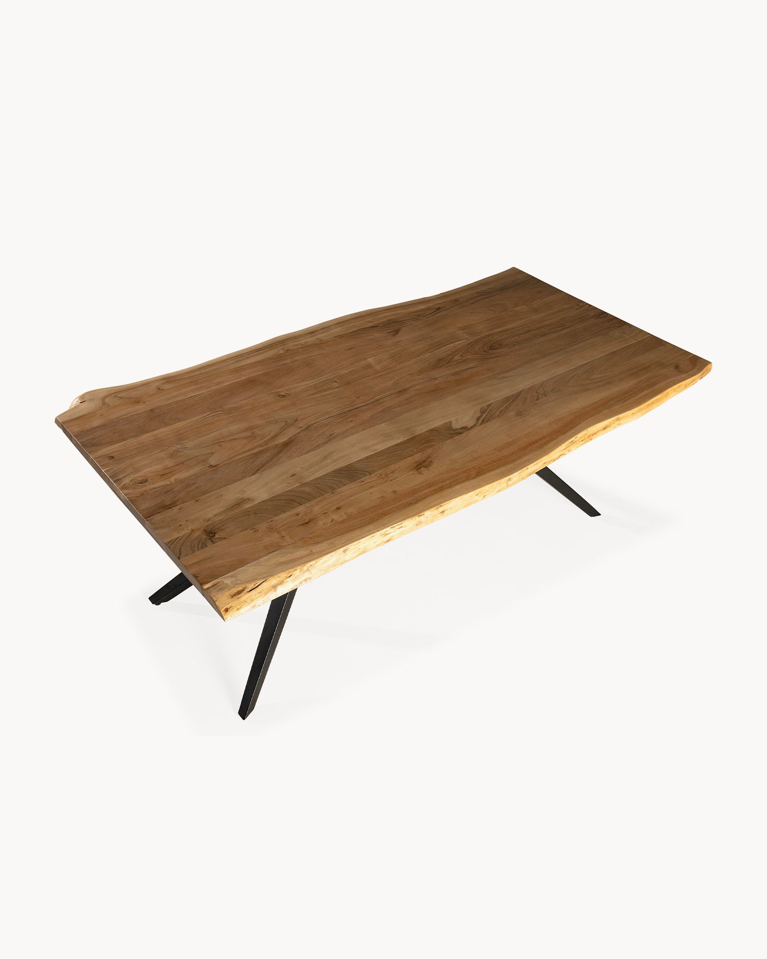 Tavolo da pranzo con piano in legno di acacia Mudri - Legno/Metallo