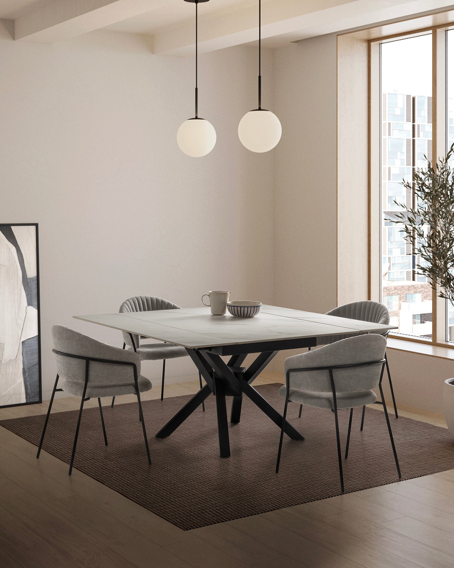 Set 2 sedie da pranzo imbottite Leticia