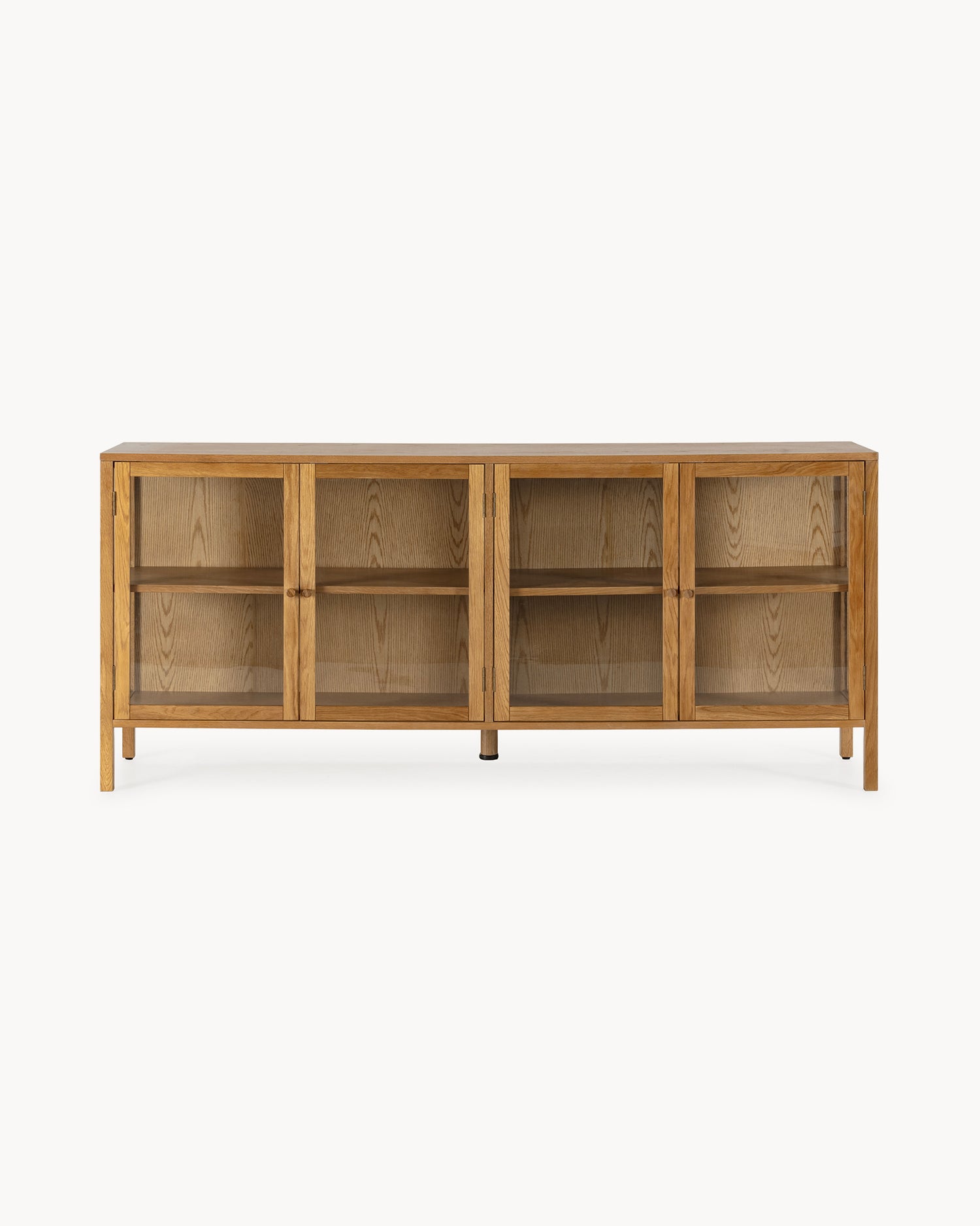 Credenza in legno di rovere con ante in vetro Ceci - Legno/Vetro