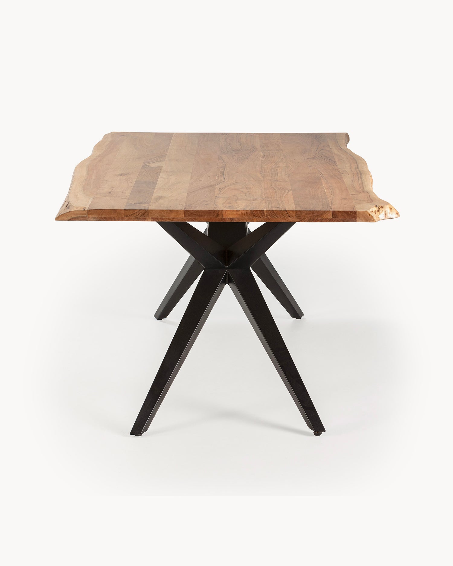 Tavolo da pranzo con piano in legno di acacia Mudri - Legno/Metallo
