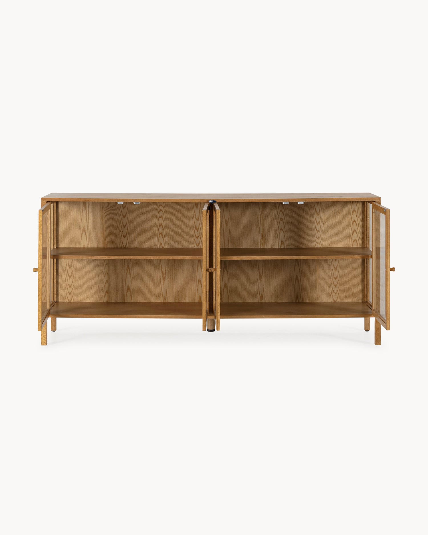 Credenza in legno di rovere con ante in vetro Ceci - Legno/Vetro